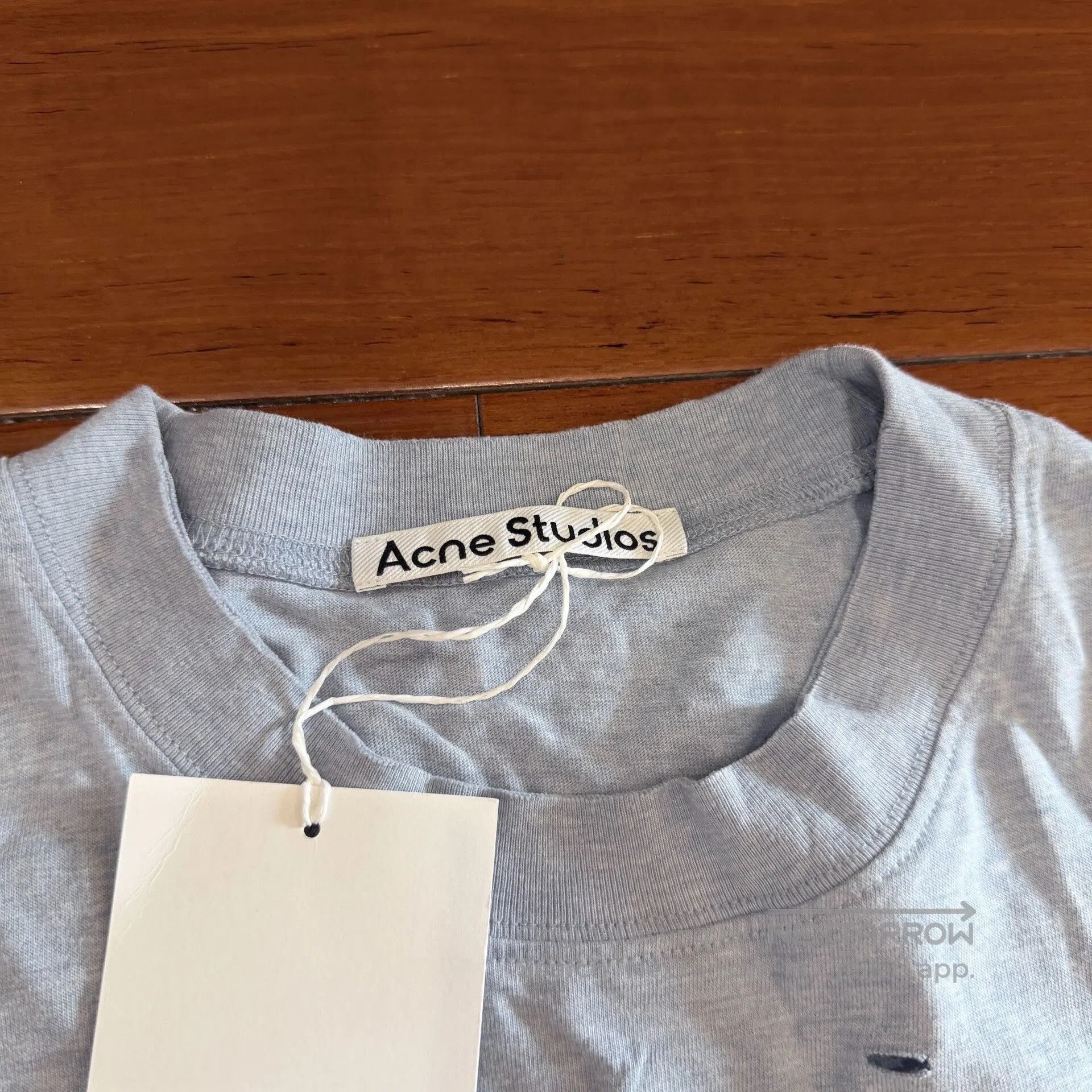 Acne Studios Acne Studio Light Blue Distressed Ripped Tee. Size US L / EU 52-54 / 3 - 4 Thumbnail