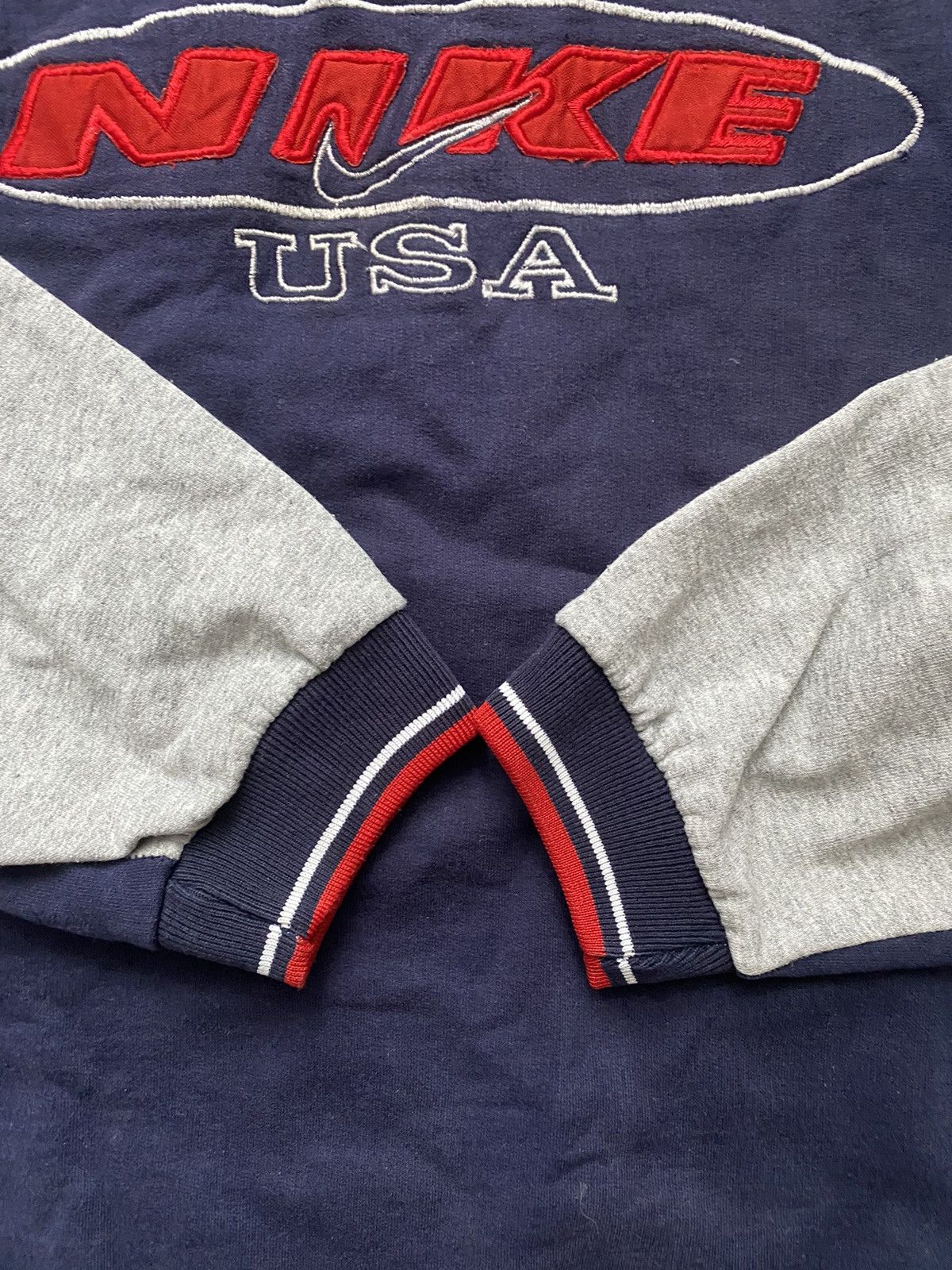 Nike × Vintage Vintage Nike Spellout crewneck Center Big logo sweatshir USA Size US L / EU 52-54 / 3 - 2 Thumbnail