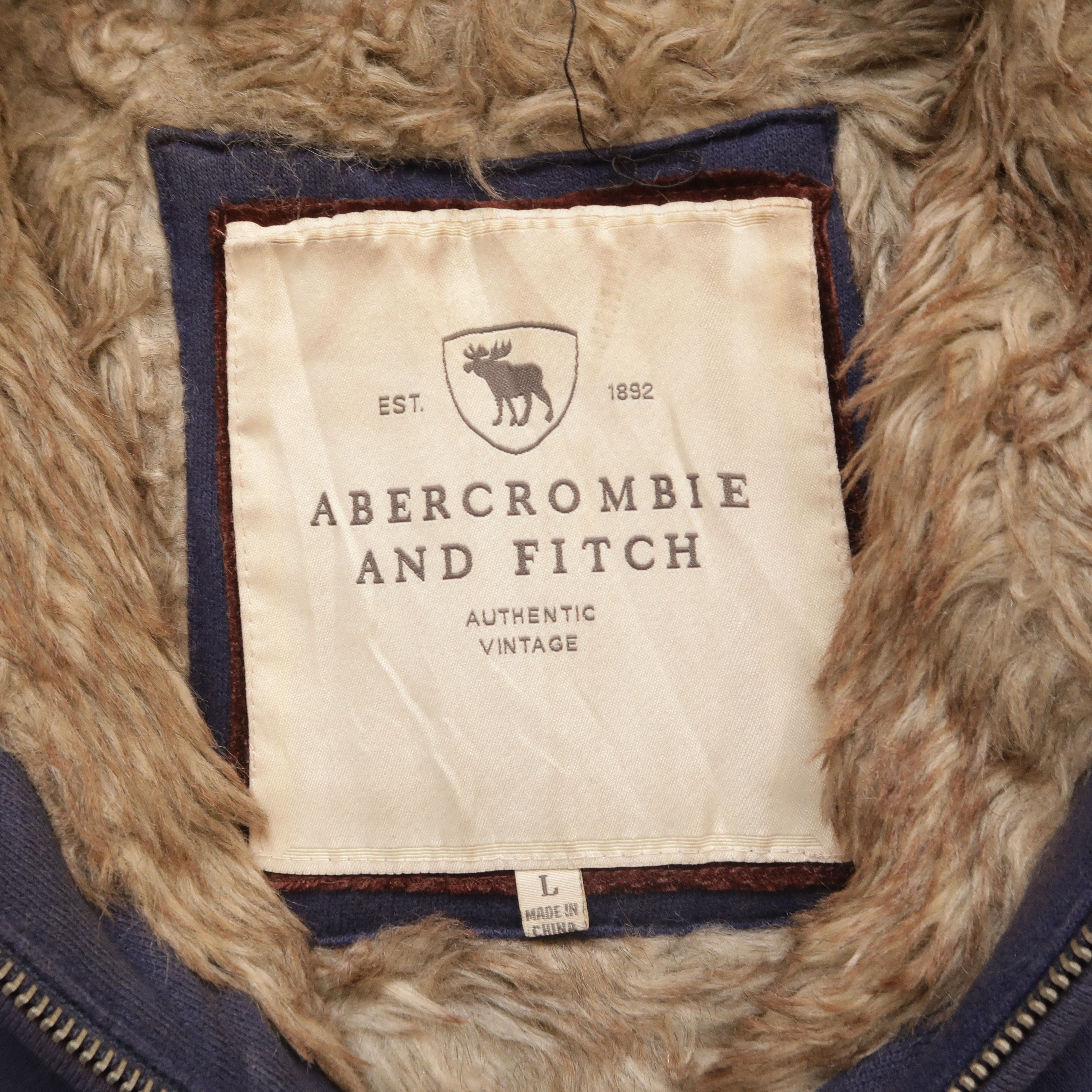 Abercrombie & Fitch Vintage Y2K Abercrombie & Fitch Zip Fur Hoodie Big Spell Out Size US M / EU 48-50 / 2 - 5 Thumbnail
