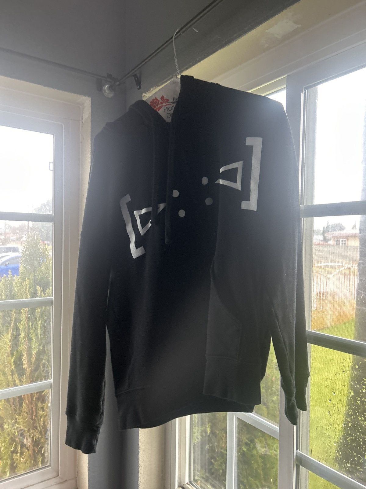 image of Actual Hate x Ken Carson “A Great Chaos” Zip Up Hoodie in Black/White, Men's (Size Small)