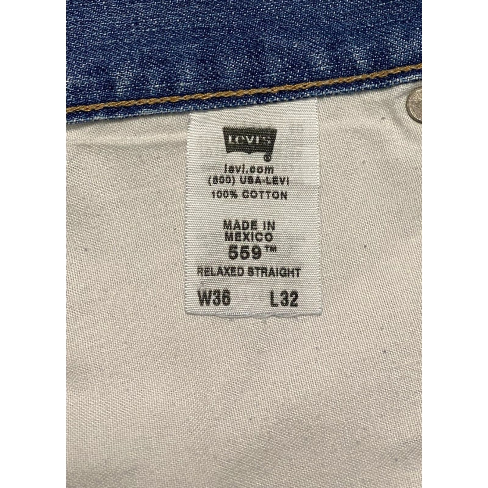 Levi's VINTAGE Levi's 559 Jeans Mens Regular Size 36 Blue Denim Whiskers Relaxed Straight 5-Pocket Mens Boys|Mens Size US 36 / EU 52 - 5 Thumbnail