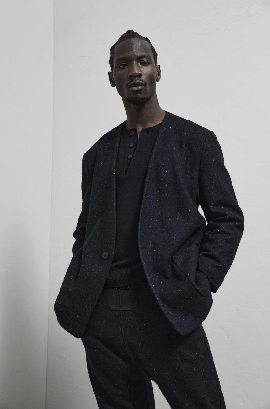 Ermenegildo Zegna × Fear of God LOOKING FOR THE - Lapelless Blazer in black. Size 50R - 2 Thumbnail