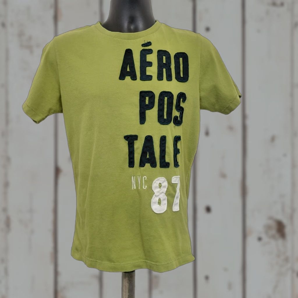 Vintage Aéropostale T-Shirt Men's Size Medium Neon Green Embroidered Logo Graphic Crew Neck Solid Green Short Sleeve Size US M / EU 48-50 / 2 - 1 Thumbnail