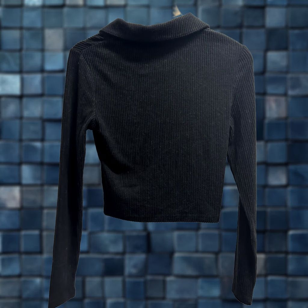 Vintage NEW Mens Altar'd State Black Ribbed Long Sleeve Collared Pullover Sweater Size M Size M / US 6-8 / IT 42-44 - 1 Thumbnail