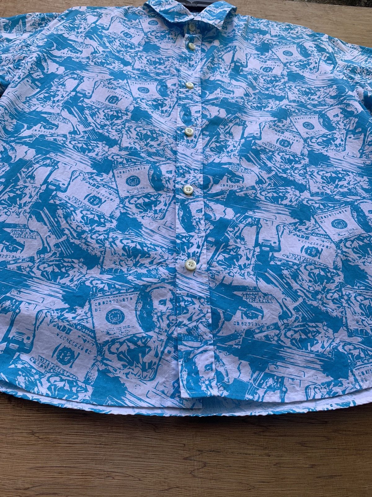 Art Comes First Full Print Dollar Notes Button Ups Shirt by Ally&Dia Size US XL / EU 56 / 4 - 9 Thumbnail