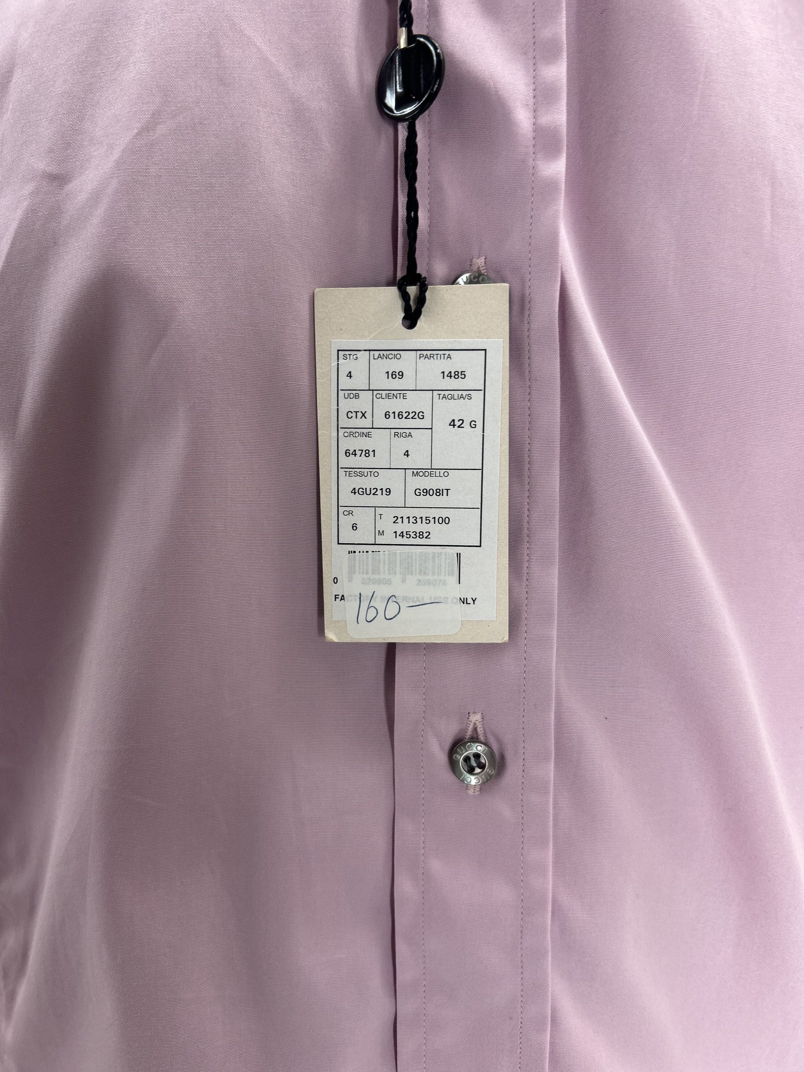 Gucci Gucci Pink Slim Fit Darted Shirt With Double Button Collar Size US L / EU 52-54 / 3 - 5 Thumbnail