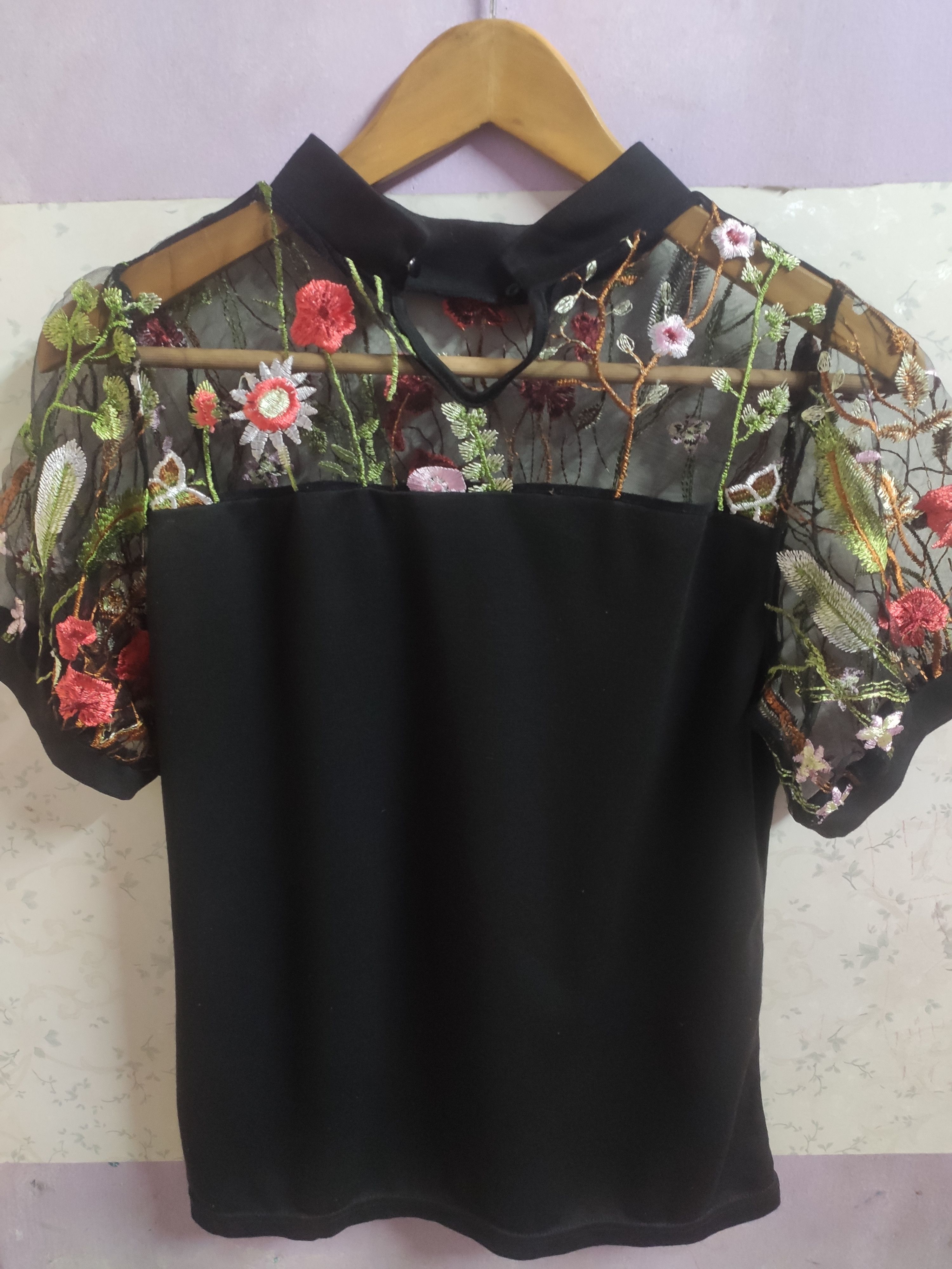 Designer L'espoir Floral Lace Casual Summer Tee Size M / US 6-8 / IT 42-44 - 2 Thumbnail