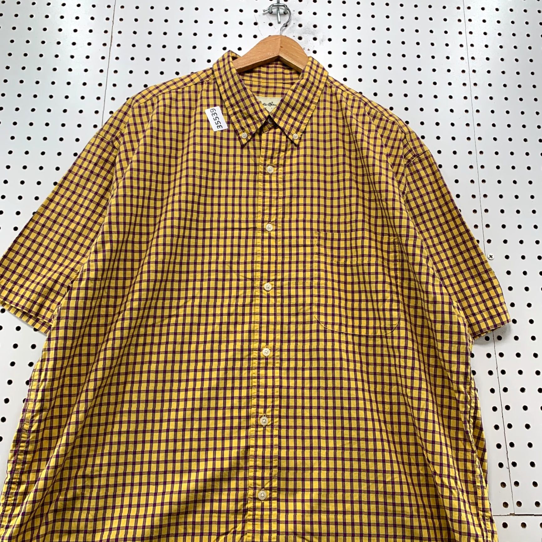 Eddie Bauer Eddie Bauer Short Sleeve Button-Up Shirt Mens XL Yellow Blue Check Woven 90s Size US XL / EU 56 / 4 - 5 Thumbnail
