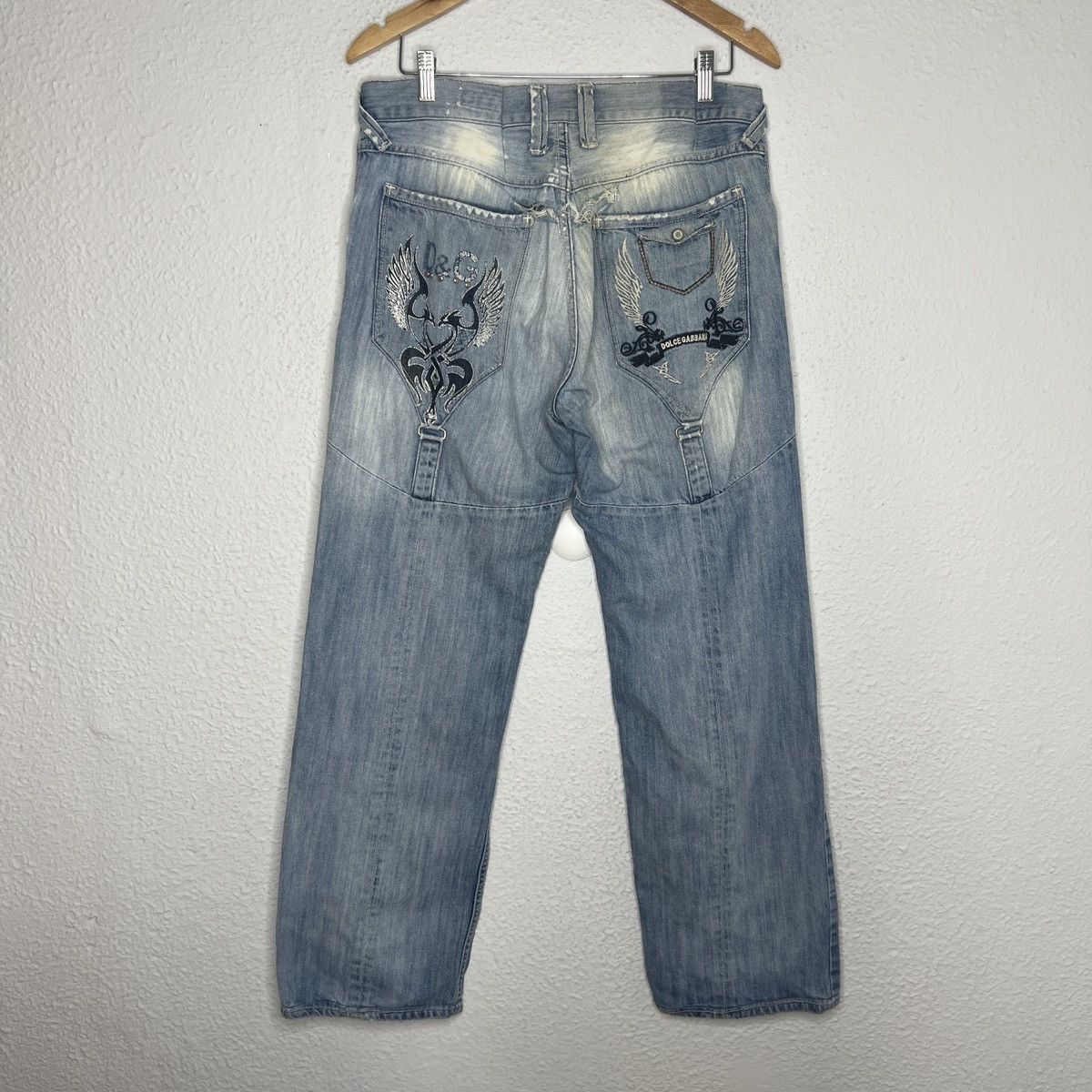 Dolce & Gabbana Vintage Dolce & Gabbana DG Denim Jeans Pants Distressed Logo Size US 32 / EU 48 - 1 Thumbnail