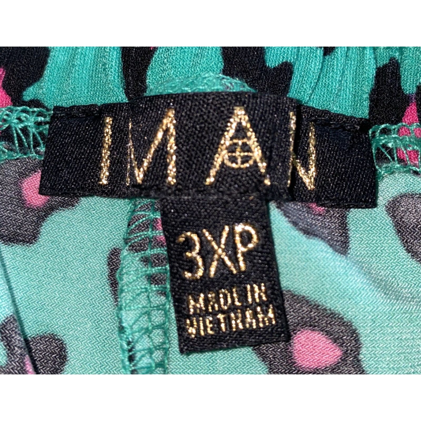 Vintage Iman Pants Womens Geometric Casual Green Pink 3XP NWT Regular Inseam 23 Modern Daywear Mens? Size 32" / US 10 / IT 46 - 5 Thumbnail