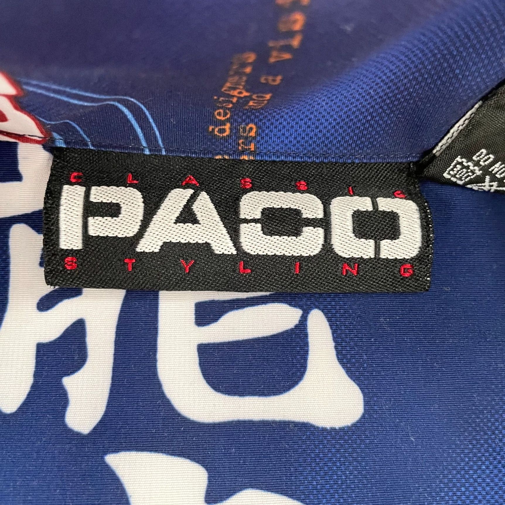 Vintage VINTAGE PACO SHIRT ADULT LARGE BLUE ASIAN DRAGON STREETWEAR BUTTON-UP LOGO MEN L Size US L / EU 52-54 / 3 - 6 Thumbnail