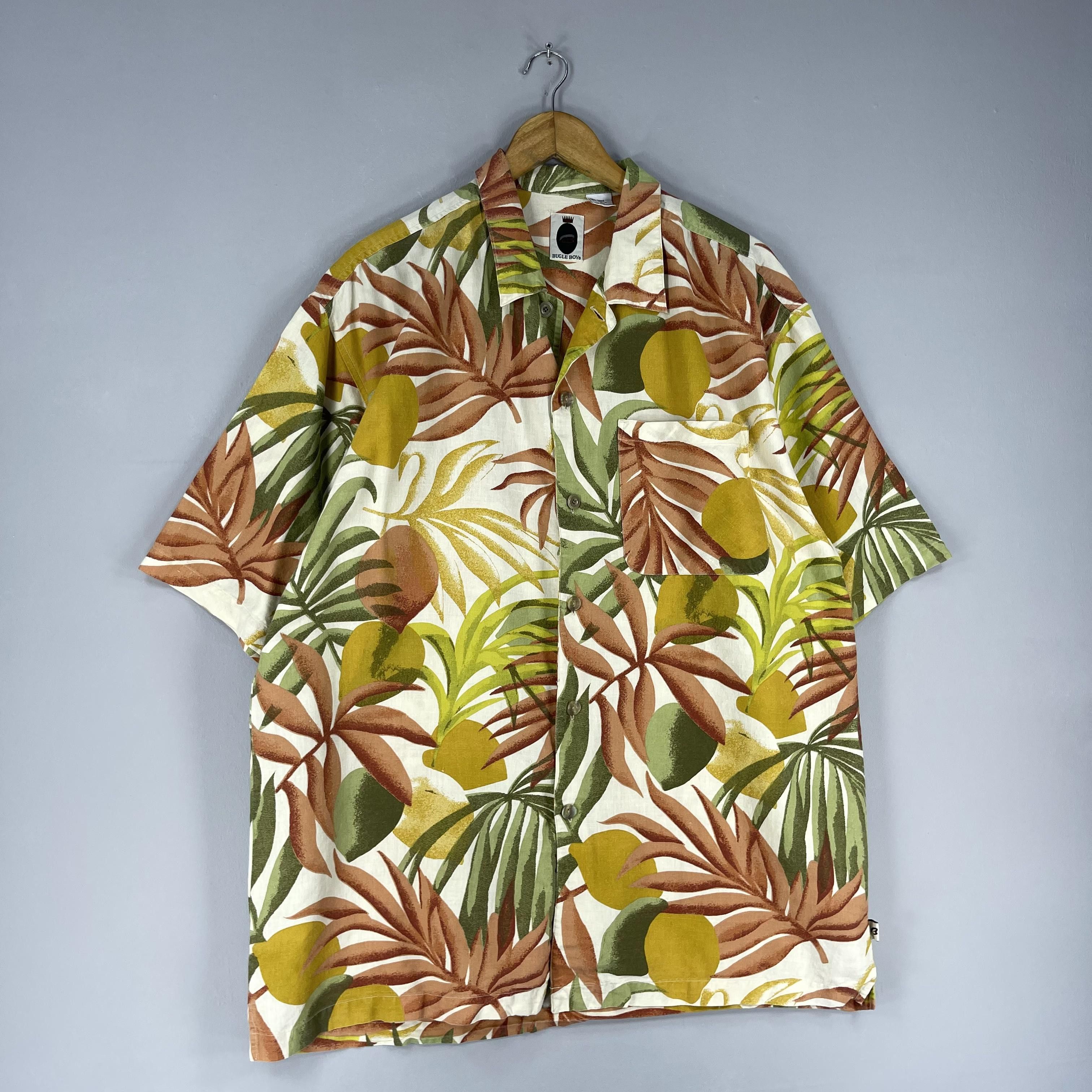 Bugle Boy BUGLE BOY Abstract Tropical Hawaii Floral Motive Aloha Shirt Size US XL / EU 56 / 4 - 4 Thumbnail