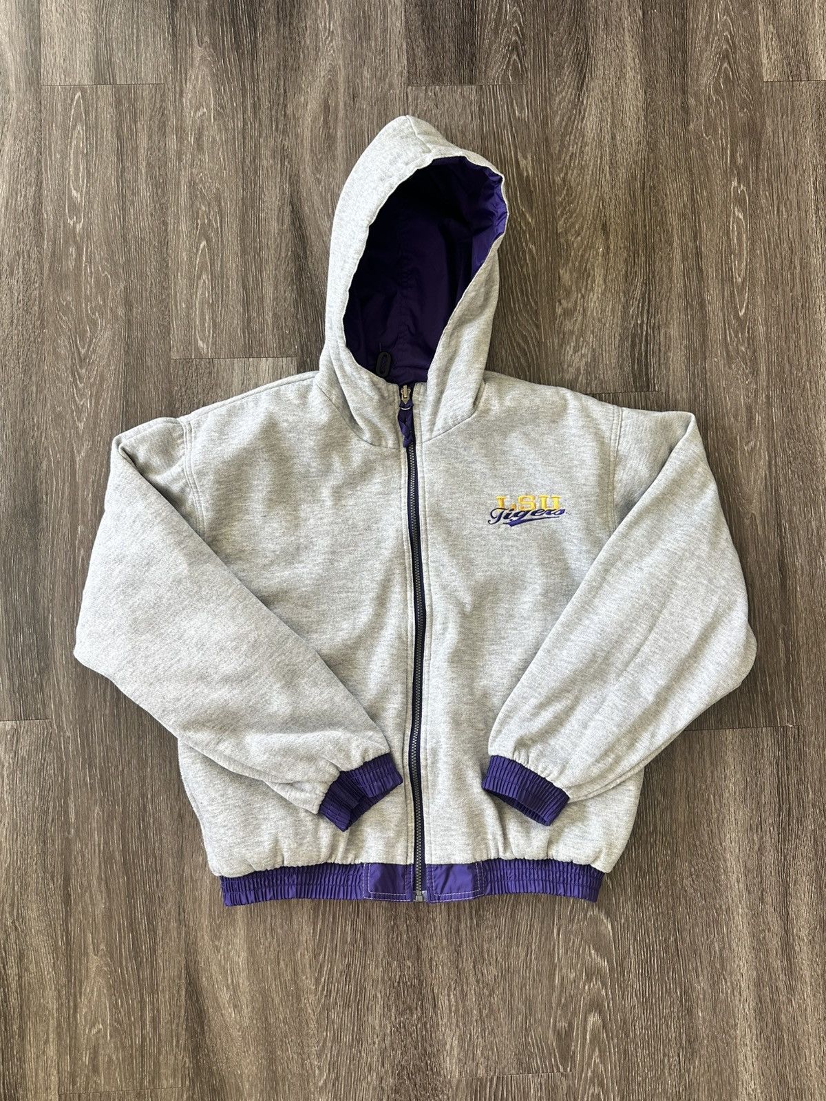 Vintage LSU Reversible Zip-Up Hoodie Size US L / EU 52-54 / 3 - 3 Thumbnail