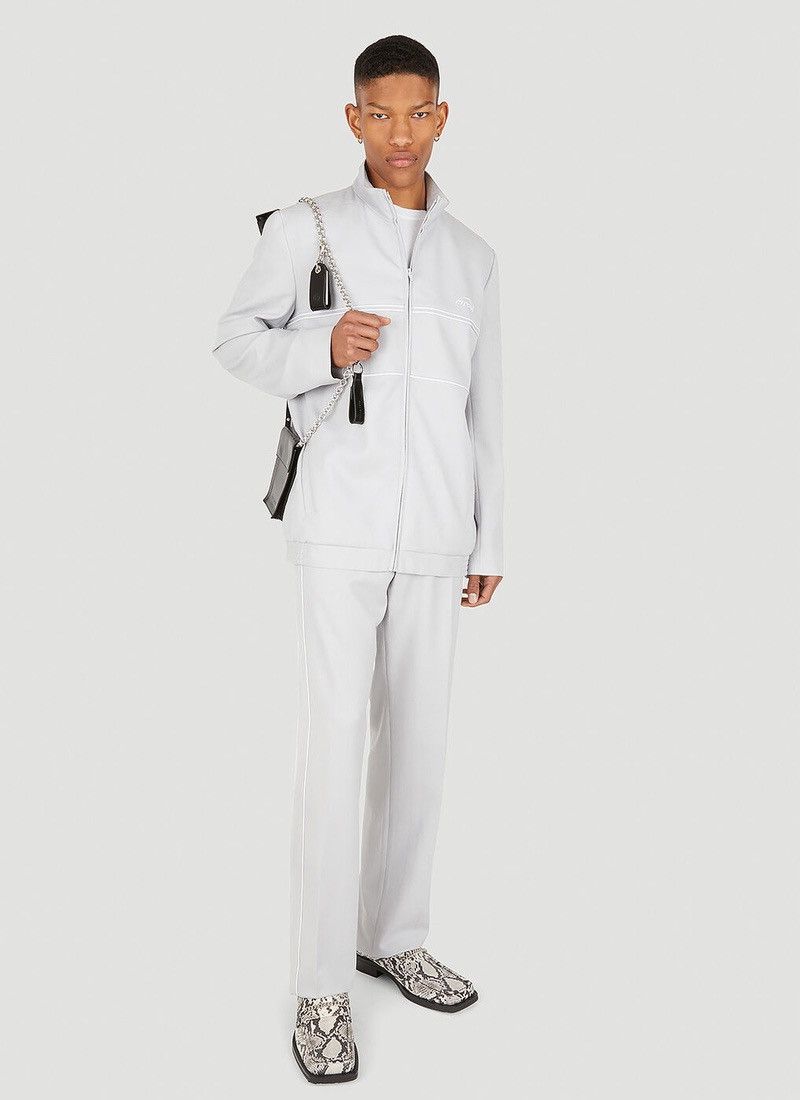 Martine Rose [NEW] $1190 SS22 Tailored Track Jacket Wool Jacquard Grey Size US M / EU 48-50 / 2 - 18 Thumbnail