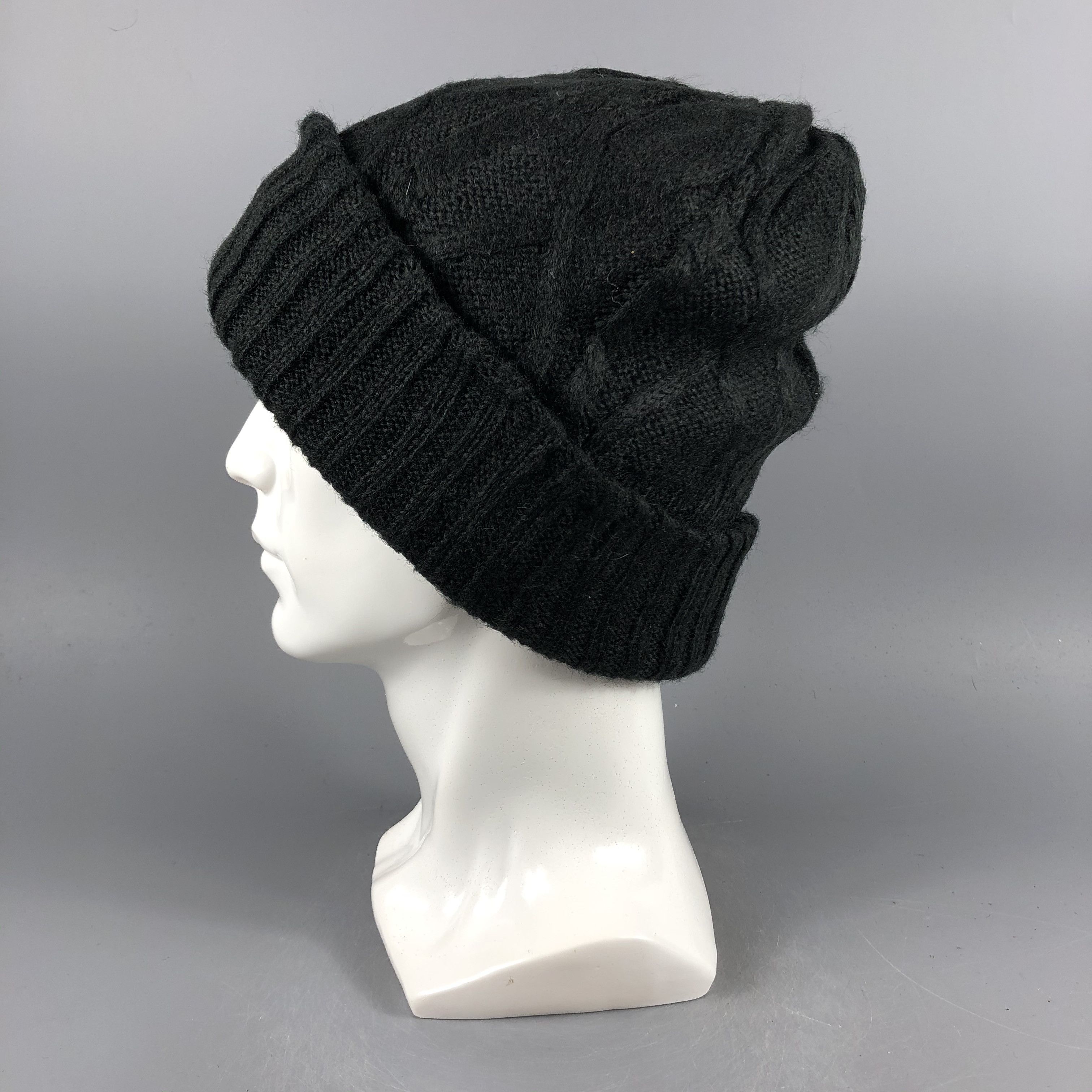 Vintage Aran Isle Ribbed Knit Beanie Snow Hat Snow Cap -D1255 Size ONE SIZE - 1 Thumbnail