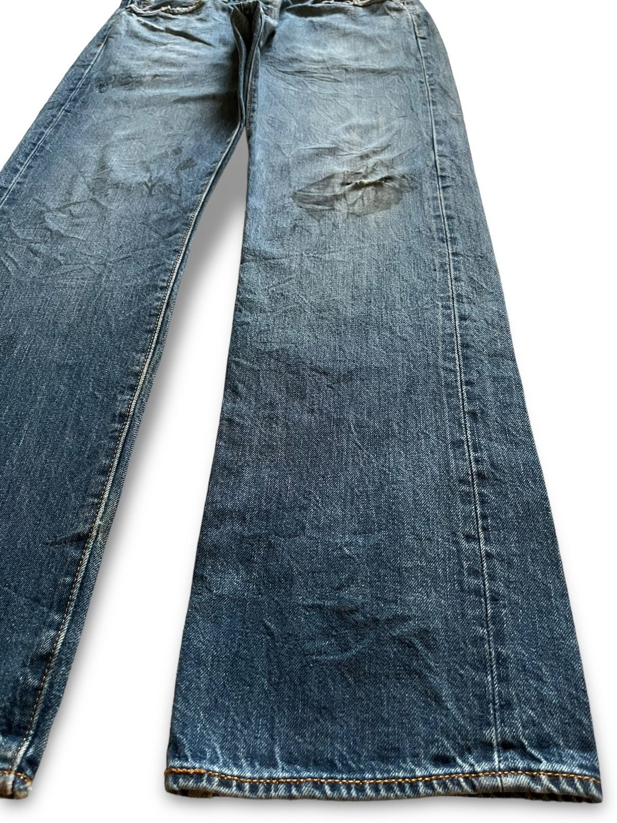 Levi's Vintage Levis 501 Selvedge Blue Denim Distressed Loose Jeans Size US 31 - 8 Thumbnail