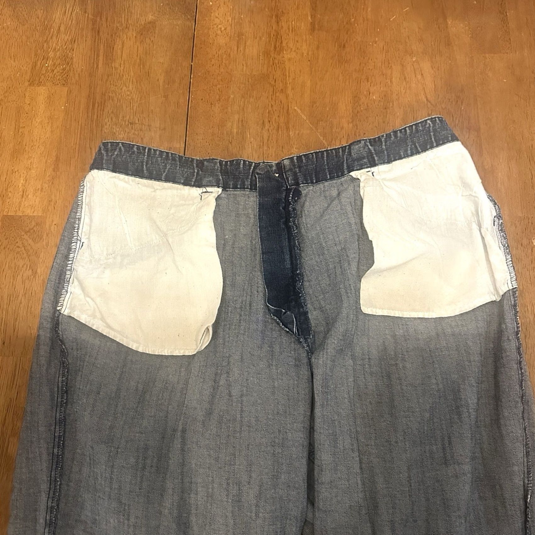 Vintage VINTAGE Sailor Denim Jeans 33x30 70s 80s Workwear Straight Wide Leg Blue Talon Size US 33 - 6 Thumbnail