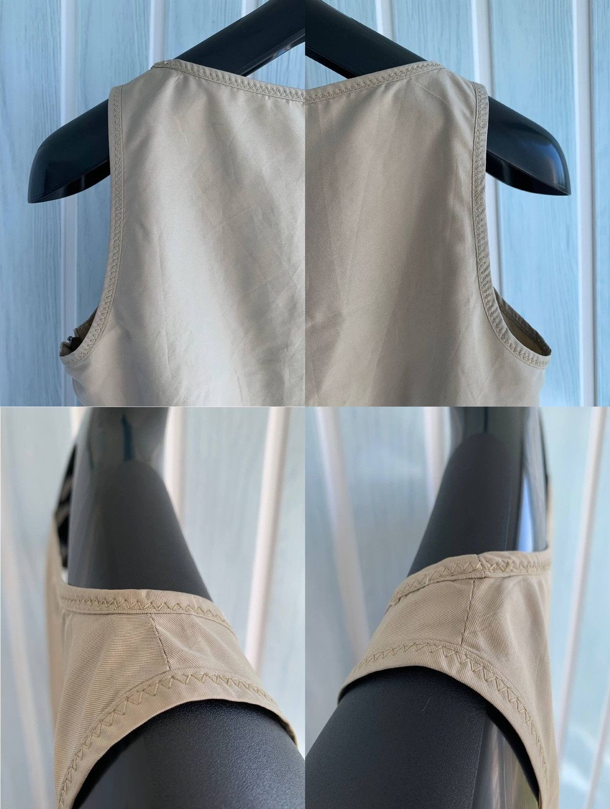 Prada Prada Beige Polyester Zip Pleated Sleeveless Fit Flare Dress Size S / US 4 / IT 40 - 19 Thumbnail