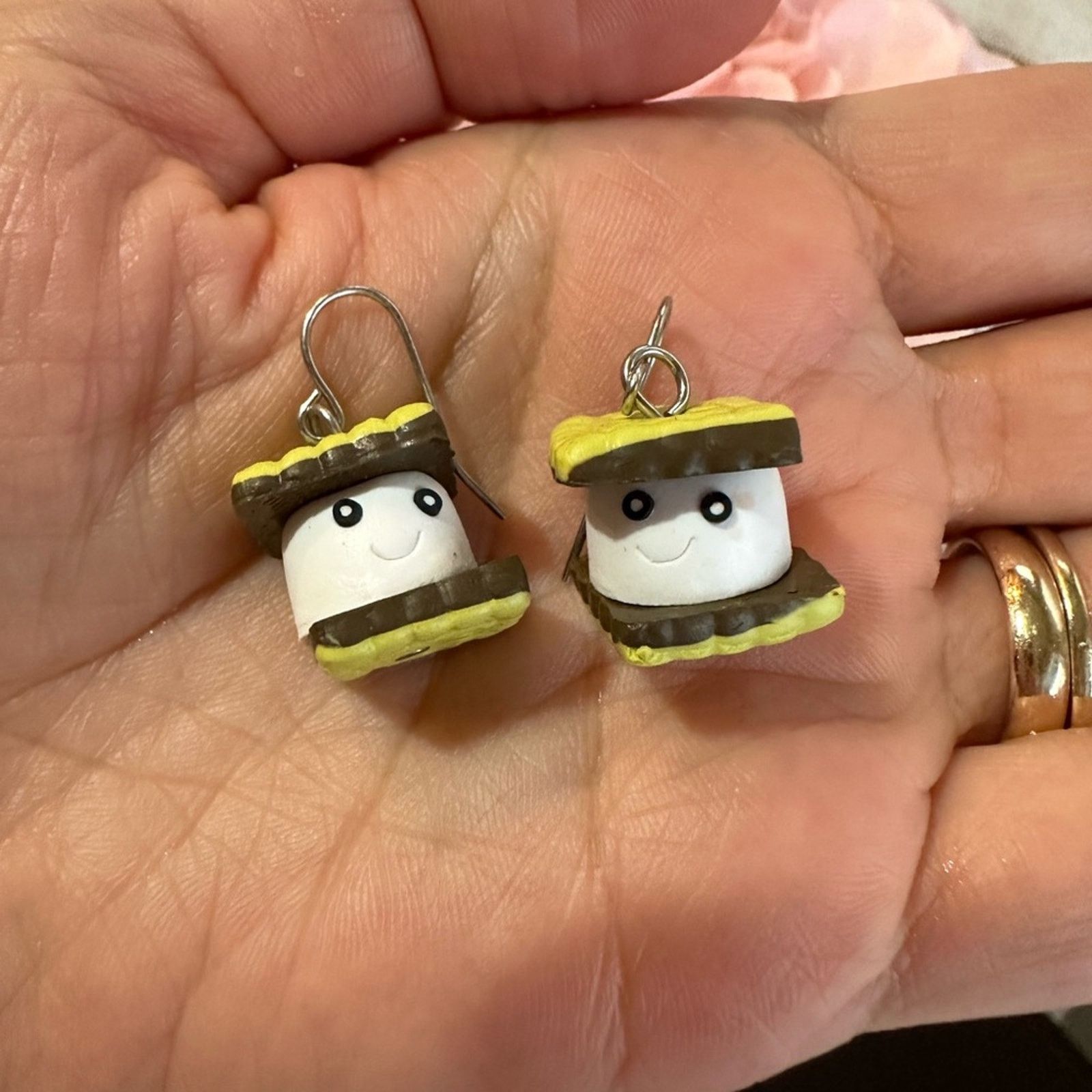 Other Adorable Marshmallow Sandwich Cookie Dangle Earrings Size ONE SIZE - 2 Thumbnail