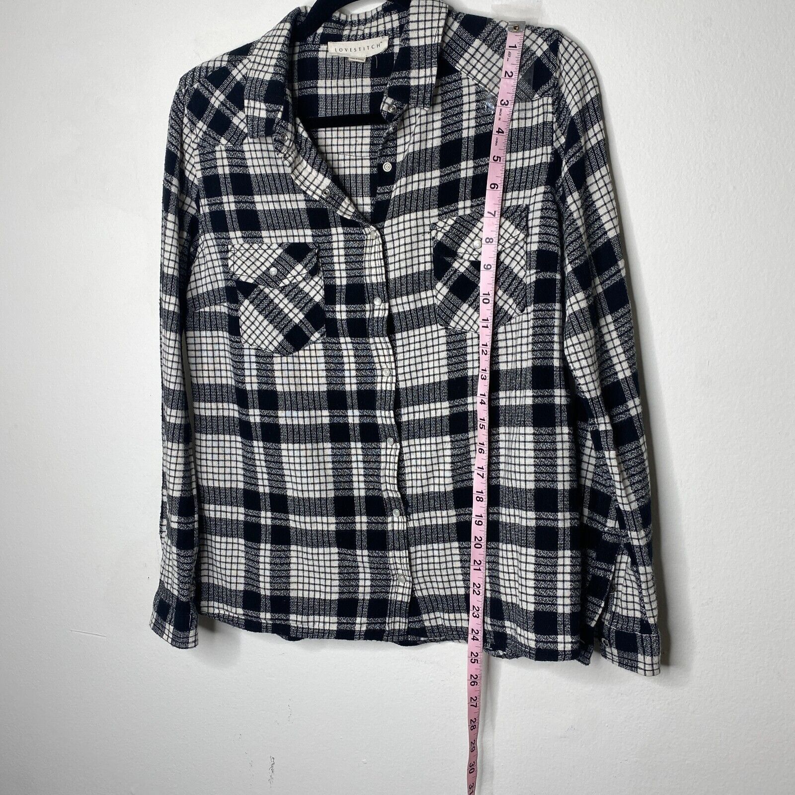 Other Lovestitch Long Sleeve Black White Plaid Flannel Shirt S Size XS / US 0-2 / IT 36-38 - 10 Thumbnail
