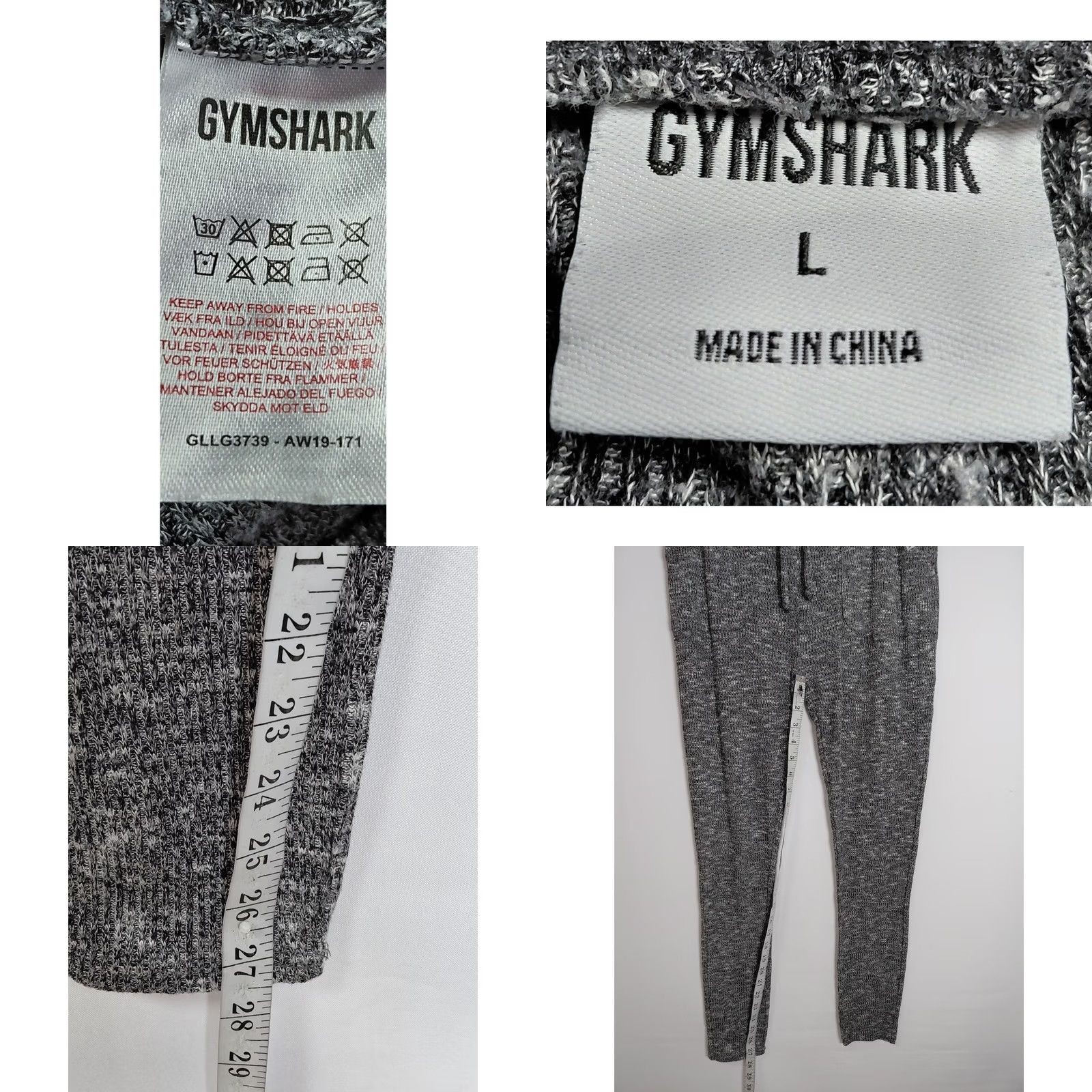 Gymshark GYMSHARK Joggers Gray Knit Pants Solid Regular Women Size L Size 36" / US 14 / IT 50 - 8 Thumbnail