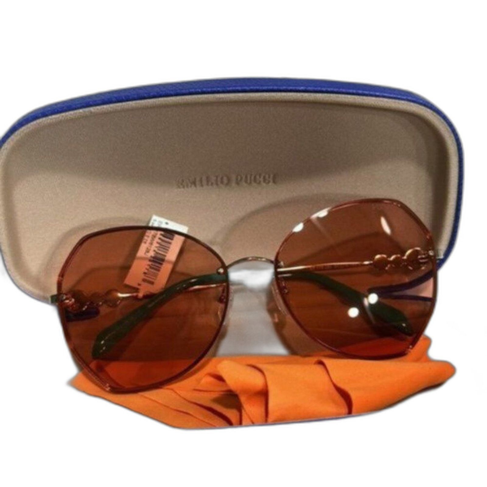 Emilio Pucci Emilio Pucci 61mm Square Sunglasses Shiny Rose Gold Size ONE SIZE - 1 Thumbnail