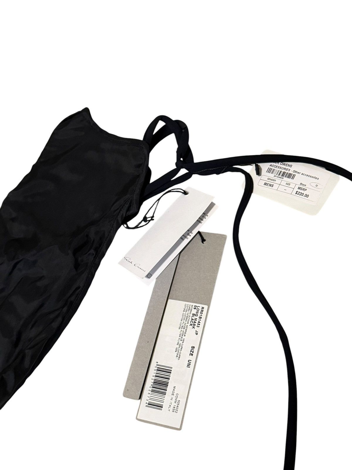 Rick Owens Rick Owens FW/22 Fogachine cupro long face mask NWT Size ONE SIZE - 2 Thumbnail