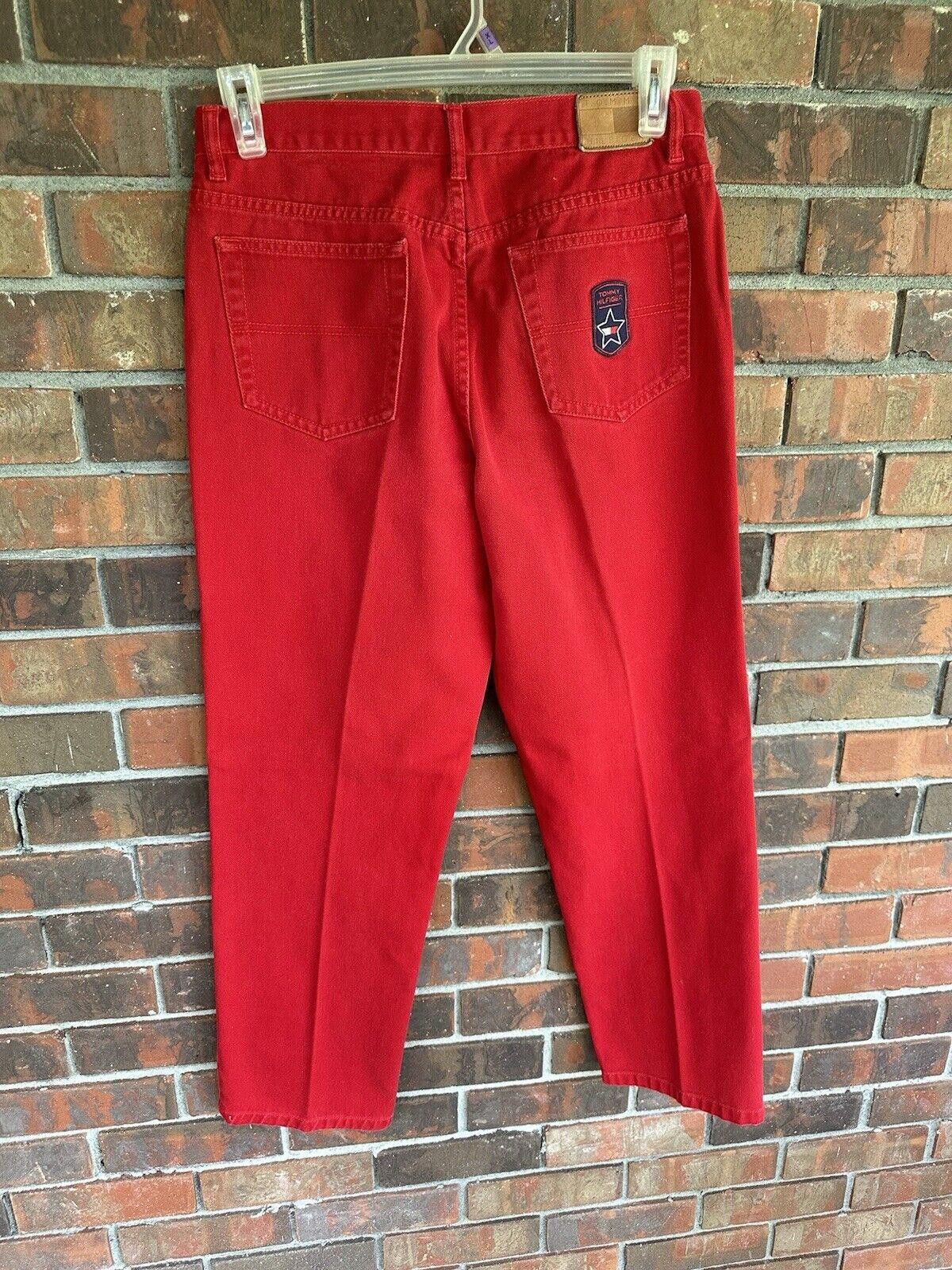 Tommy Hilfiger Tommy Hilfiger Red Cotton Denim Carpenter Jeans Vintage Size 34" / US 12 / IT 48 - 7 Thumbnail