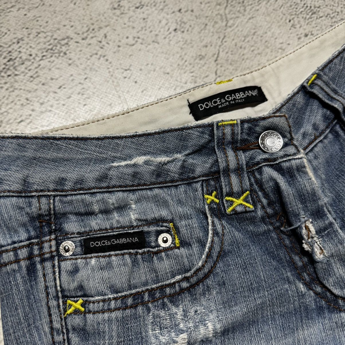 Dolce & Gabbana flared dolce gabbana distressed jeans with big logo Size 26" / US 2 / IT 38 - 12 Thumbnail