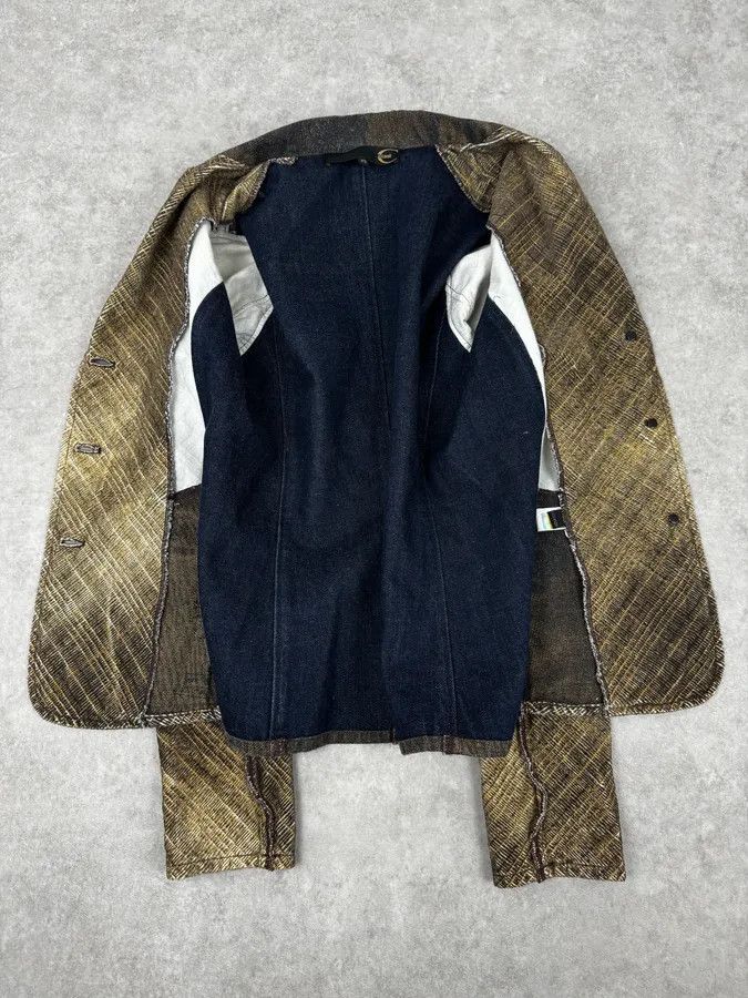 Just Cavalli 2000s Cavalli Faded Tattoo Wheat Blazer Jacket Size S / US 4 / IT 40 - 7 Thumbnail