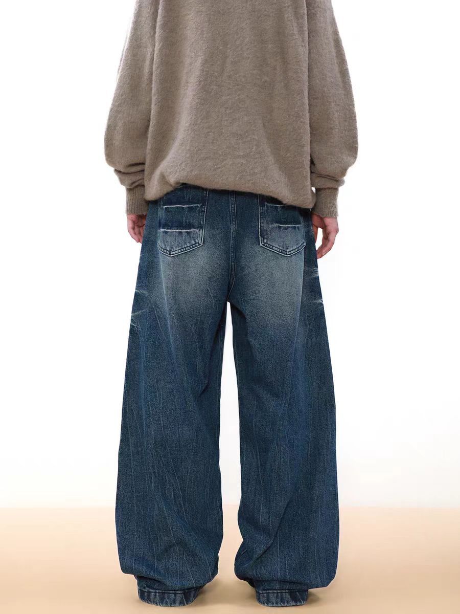 Japanese Brand × Jean Vintage Cracked Lightning Washed Relaxed Jeans Size US 30 / EU 46 - 5 Thumbnail