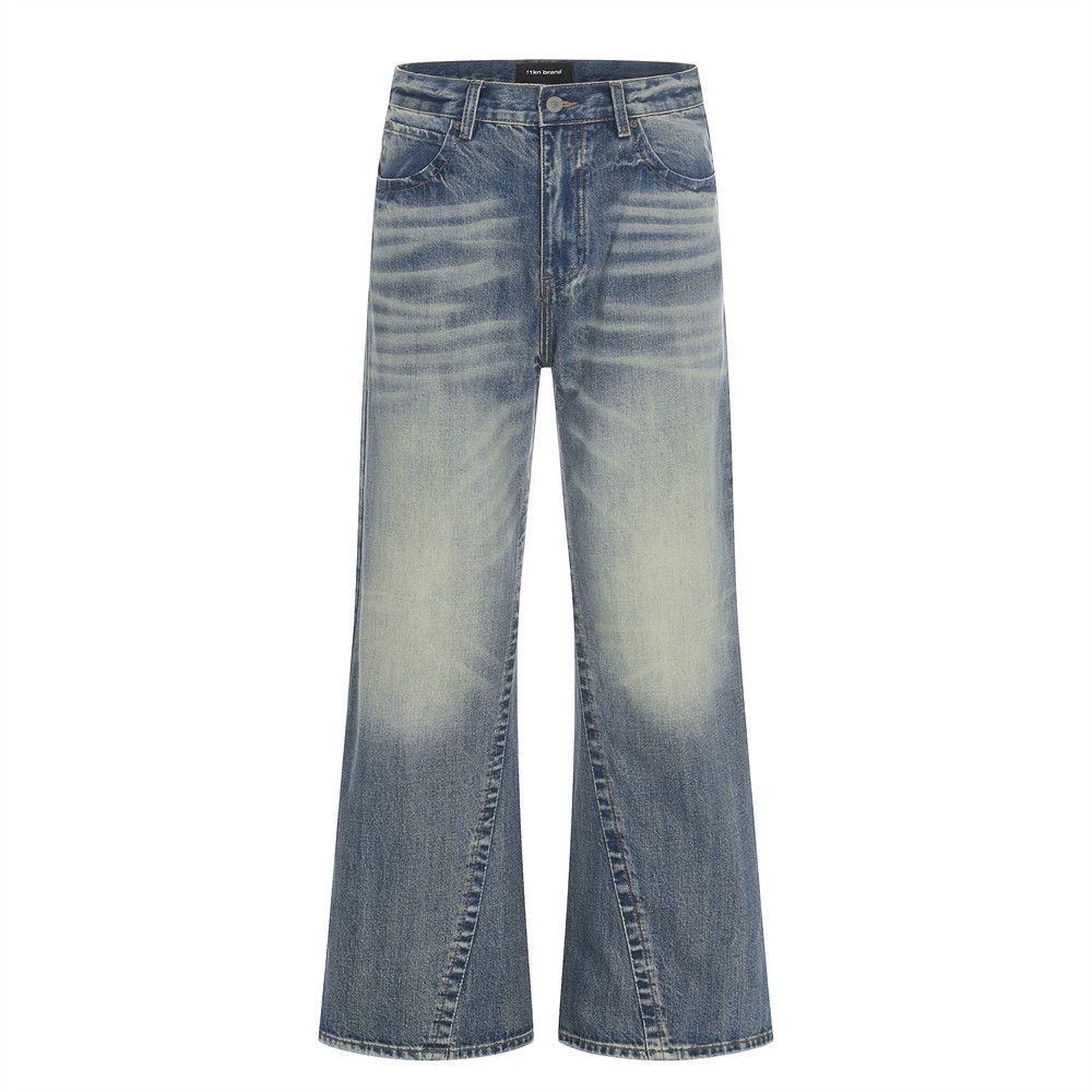 Vintage hippie trend Vibe men's retro punk washed flared jeans Size US 32 / EU 48 - 1 Thumbnail