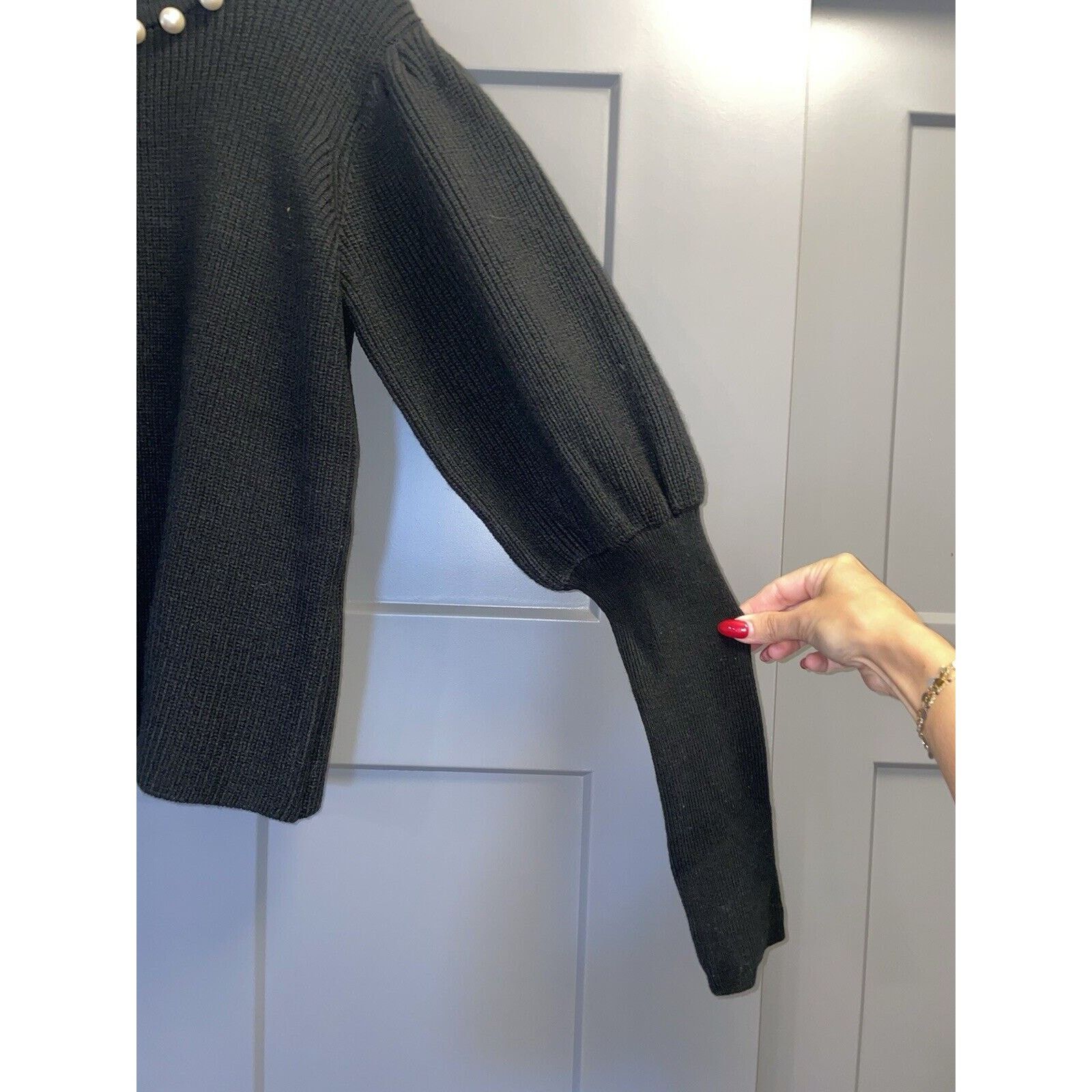 ELLIATT Elliatt Ruth Turtleneck Pearl Knit Sweater Balloon Sleeve S Size S / US 4 / IT 40 - 7 Thumbnail