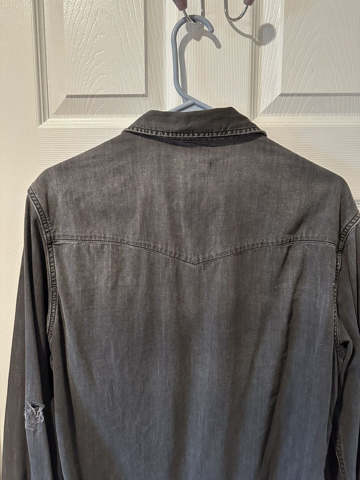 Allsaints All Saints Black Denim Western Long Sleeve Size US M / EU 48-50 / 2 - 5 Thumbnail