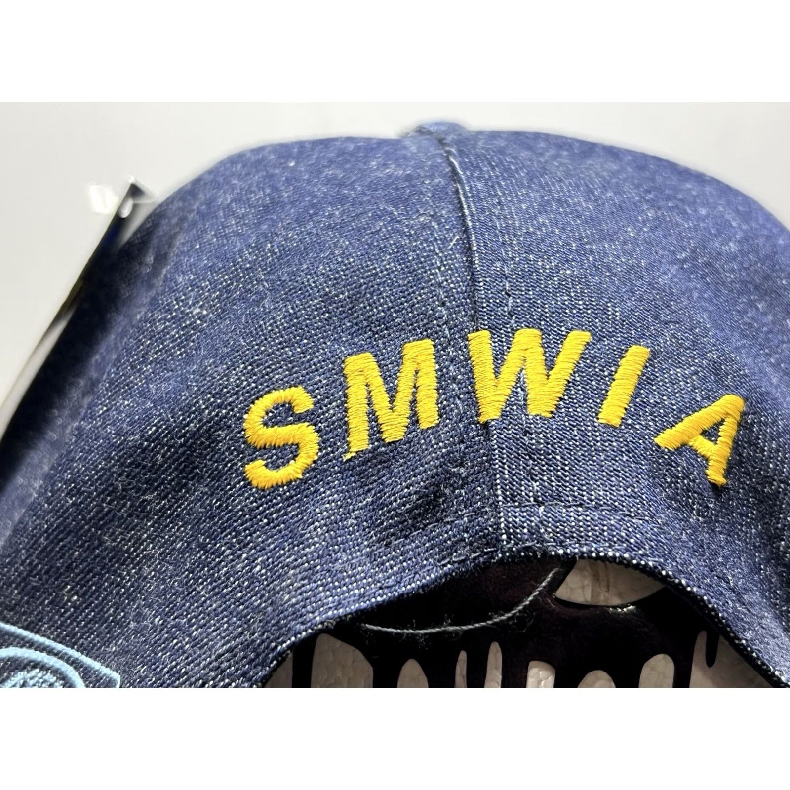 Vintage VINTAGE Union Made Denim SMWIA Show Me The Label USA Snapback Hat Cap Mens One Size Blue 1990s Retro Baseball Cap Size ONE SIZE - 7 Thumbnail