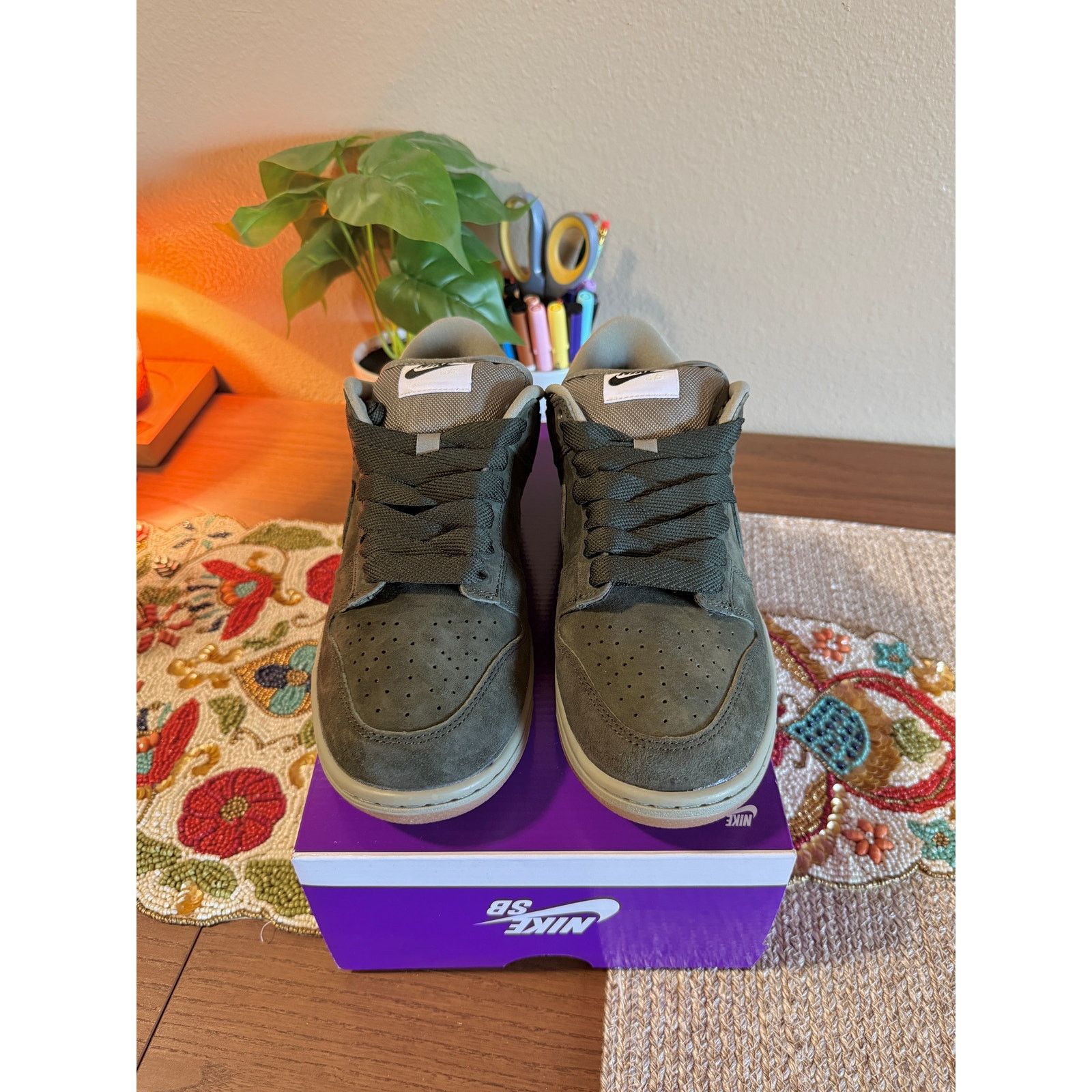 Nike Nike SB Dunk Low Pro B Sequoia Light Army Olive Green Khaki Size US 9 / EU 42 - 3 Thumbnail