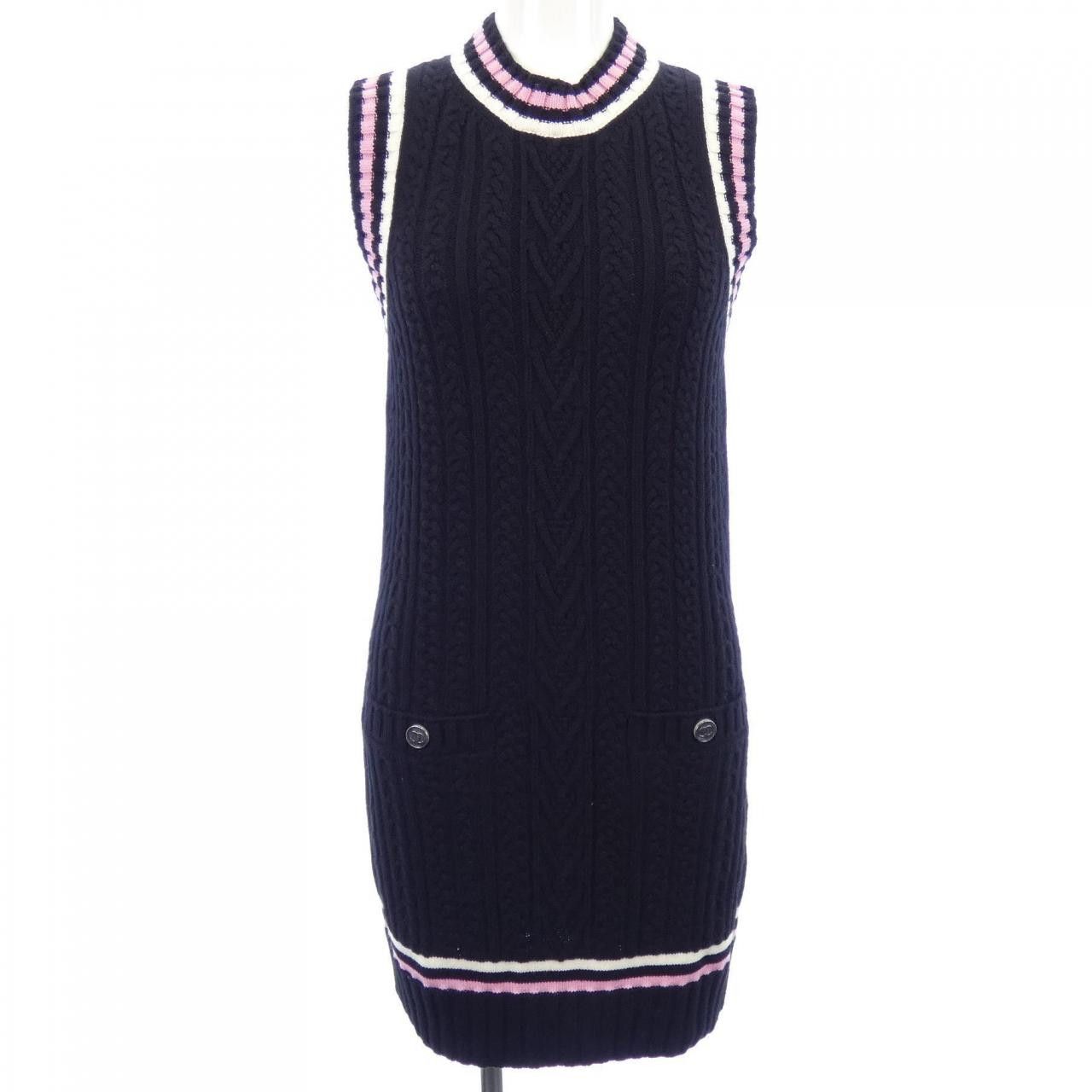 Chanel Chanel Chanel Cashmere Dress Textile Dresses P74554K10682 DUTY FREE for USA Size ONE SIZE - 1 Thumbnail