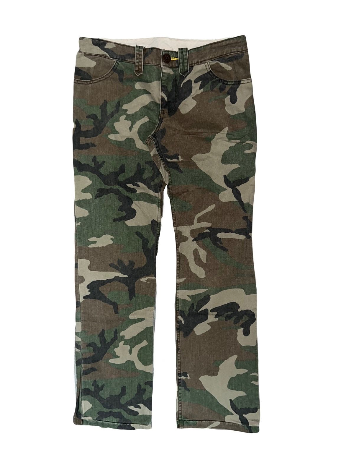 Japanese Brand Vintage Y2K Camo low rise slim pants 🧚🏻🧑🏻‍🎤 Size 28" / US 6 / IT 42 - 2 Thumbnail