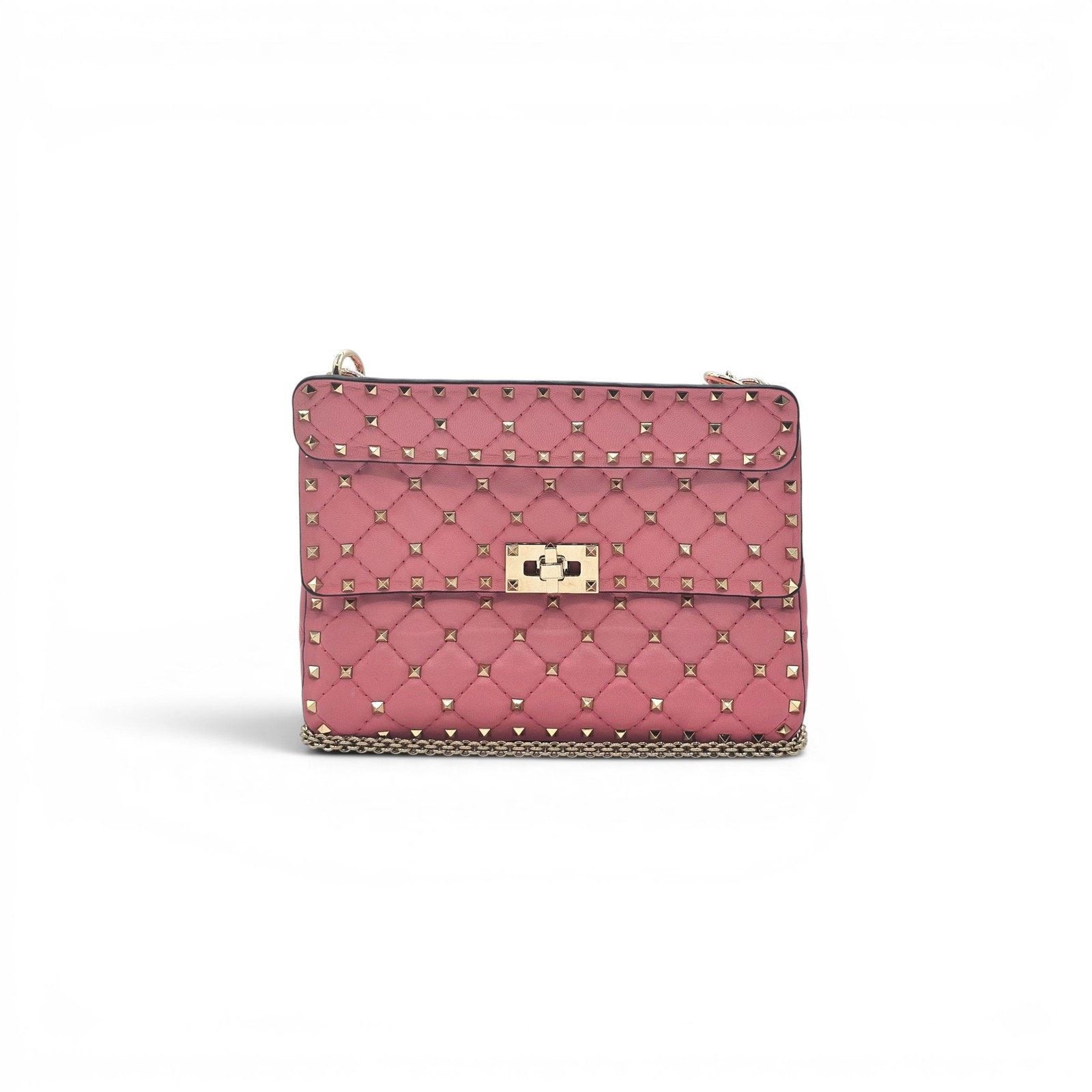 Valentino Rockstud Spike Medium Pink Leather Shoulder Bag NWOT $3500 Size ONE SIZE - 9 Thumbnail