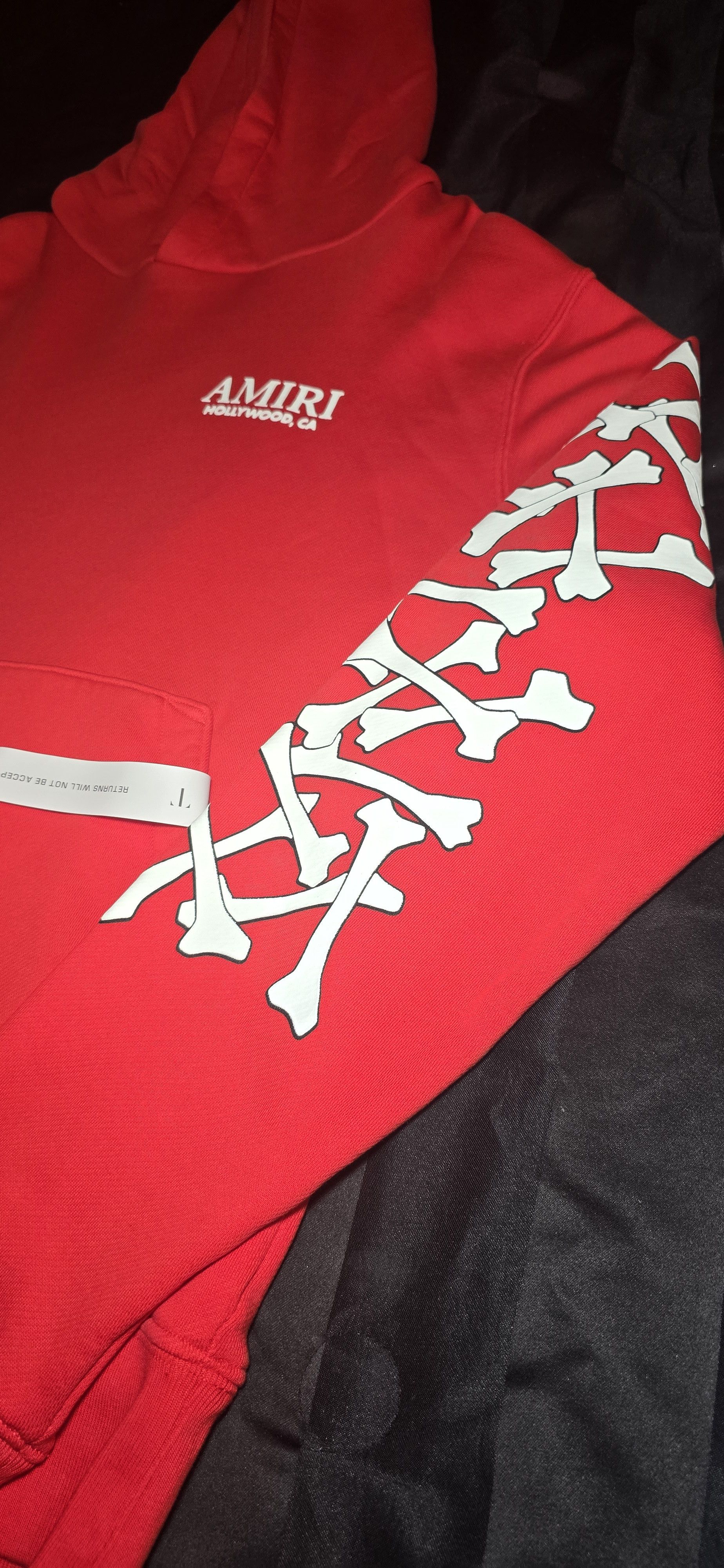 Amiri AMIRI BONES STACKED HOODIE RED SZ L Size US L / EU 52-54 / 3 - 3 Thumbnail