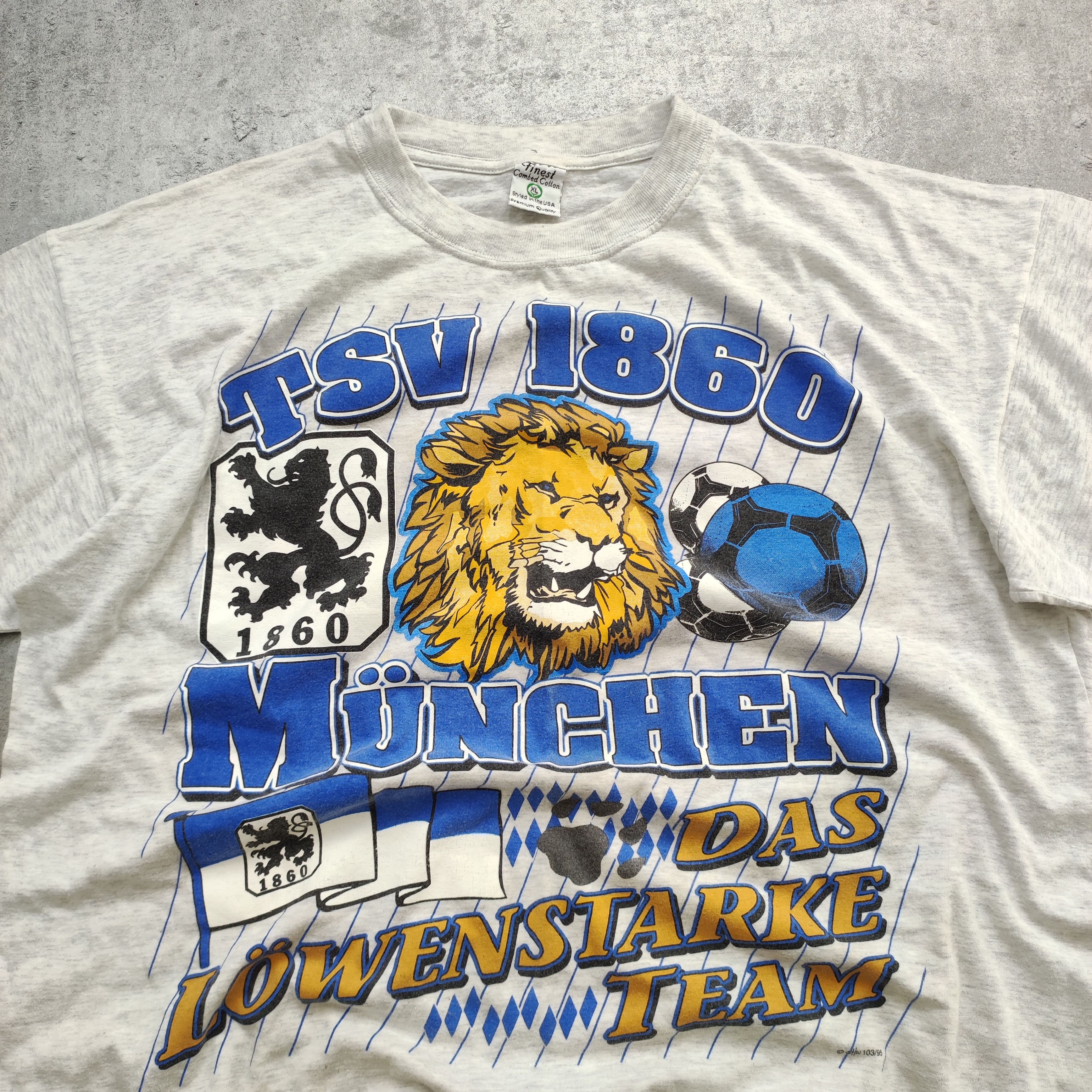 Vintage RARE Vintage 1995 TSV 1860 Munich Football Bundesliga Tshirt Size US XL / EU 56 / 4 - 3 Thumbnail