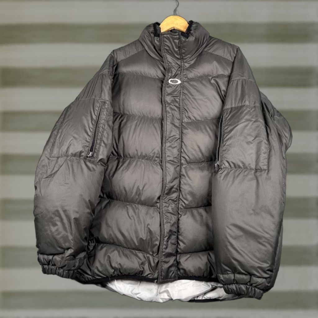 VINTAGE Oakley Men's Puffer Jacket XL Grey Down Ski