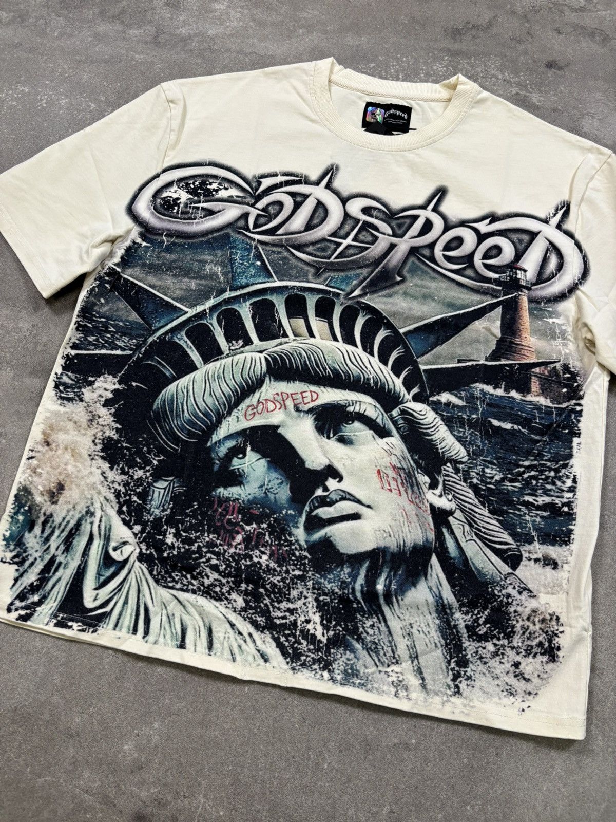 Godspeed Godspeed Sunken Liberty Tee, Bone Size US XL / EU 56 / 4 - 4 Thumbnail
