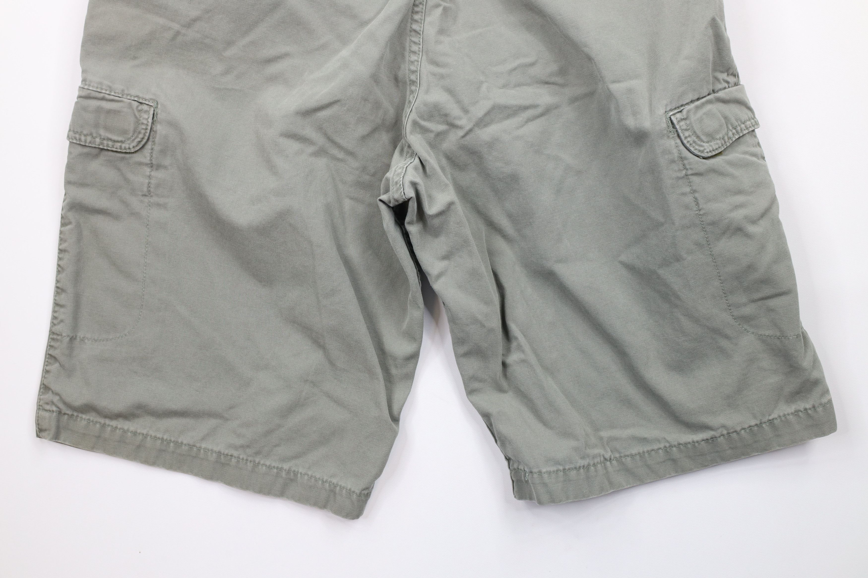 Levi's × Vintage Vintage 90s Levis Dry Goods Fit Canvas Cargo Shorts Green Size US 34 / EU 50 - 8 Thumbnail
