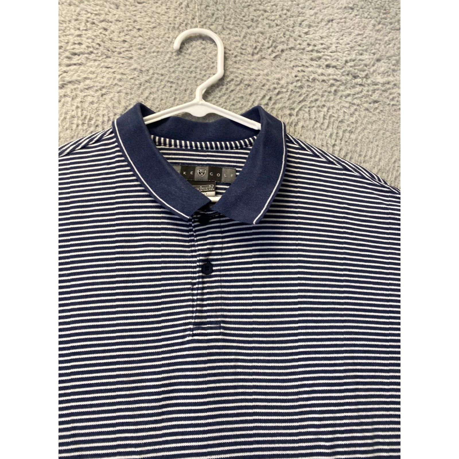 Nike Nike Polo Shirt Mens Size L Blue & White Striped Golf / 60-50 Size US L / EU 52-54 / 3 - 3 Thumbnail