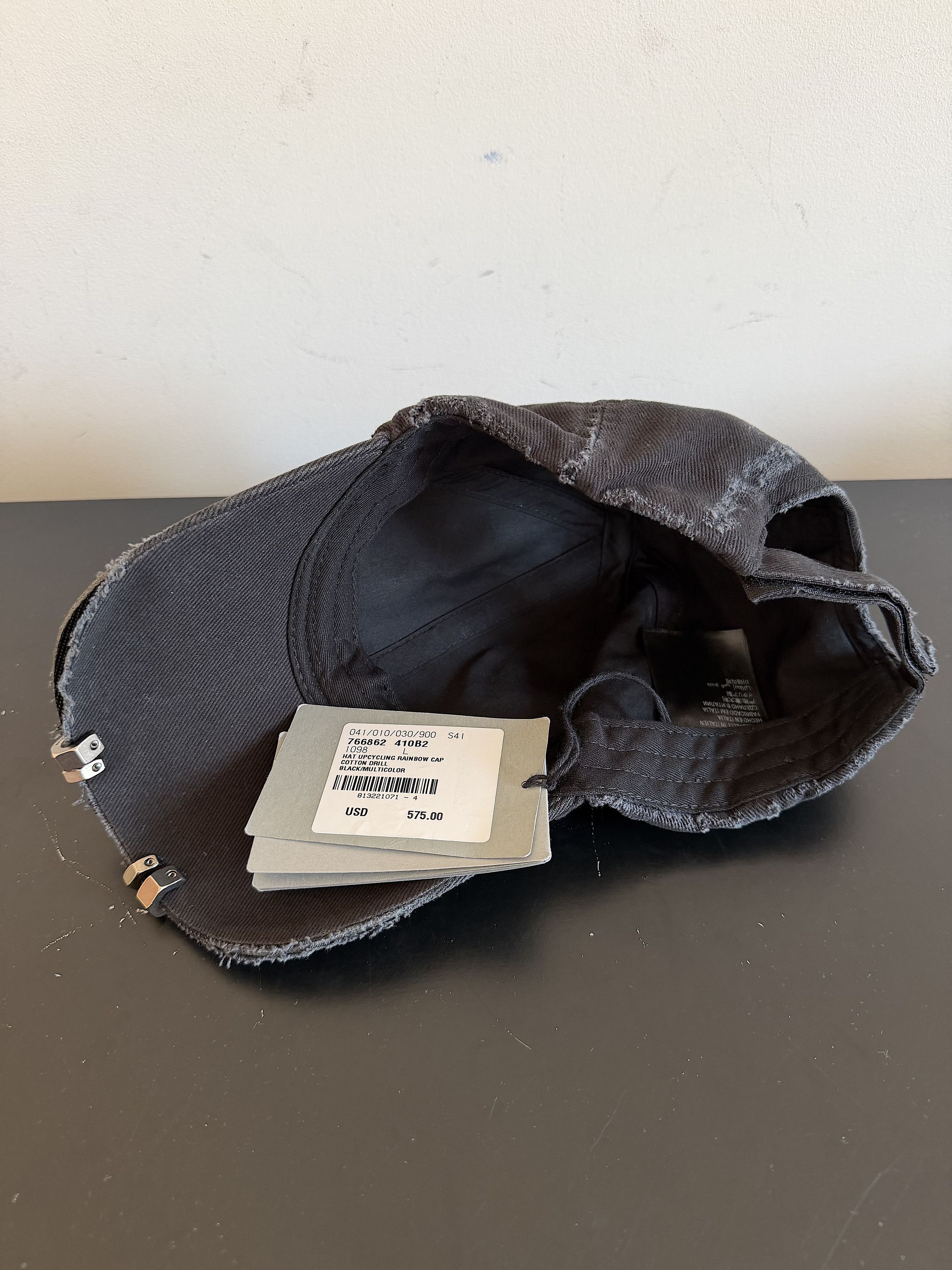 Balenciaga New Distressed Piercing Hardware Rainbow Logo Cap (L) 59 CM Size ONE SIZE - 8 Thumbnail