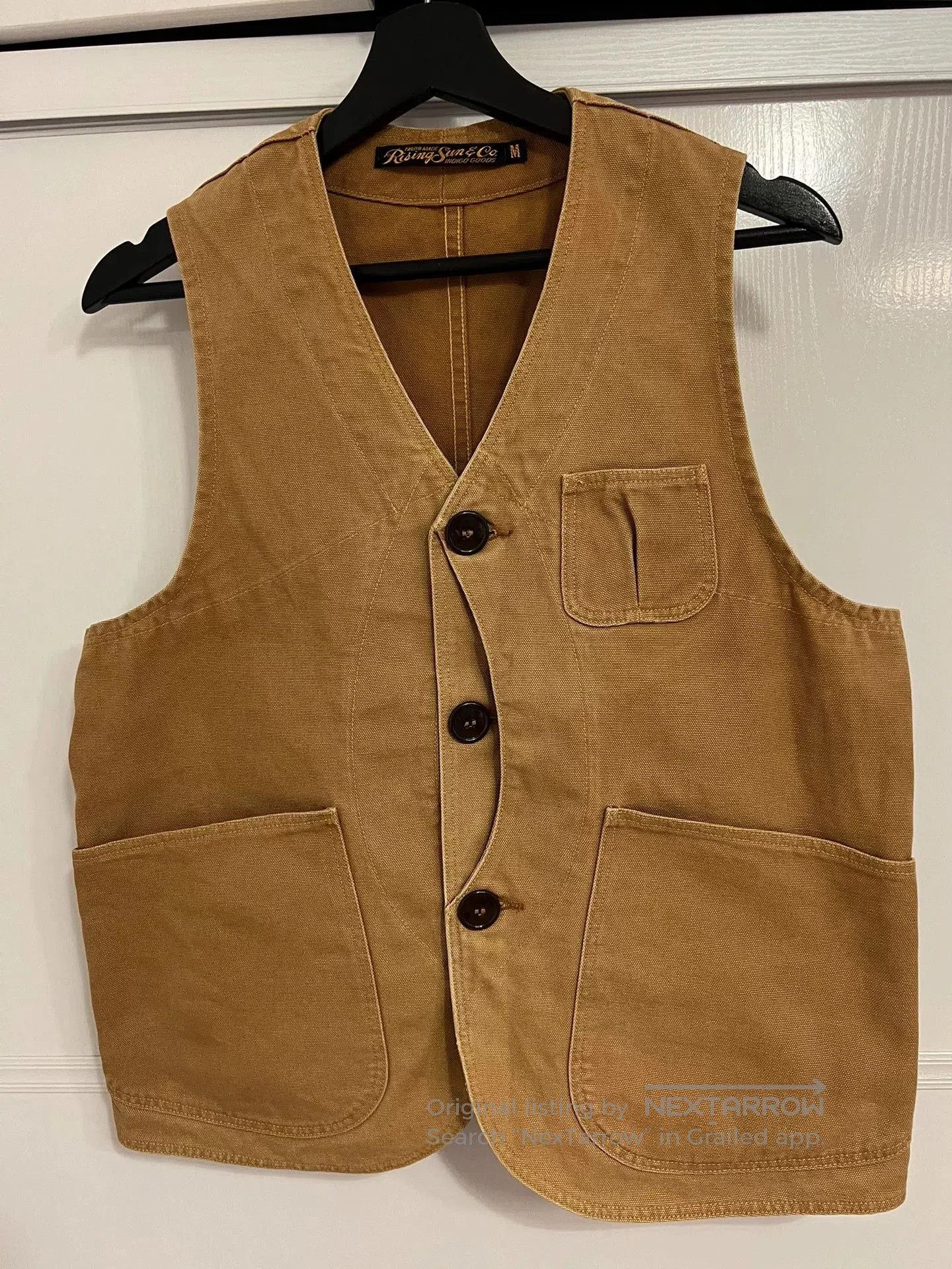 Rising Sun & Co. Rising Sun Canvas Vest in Golden Brown. Size US M / EU 48-50 / 2 - 3 Thumbnail