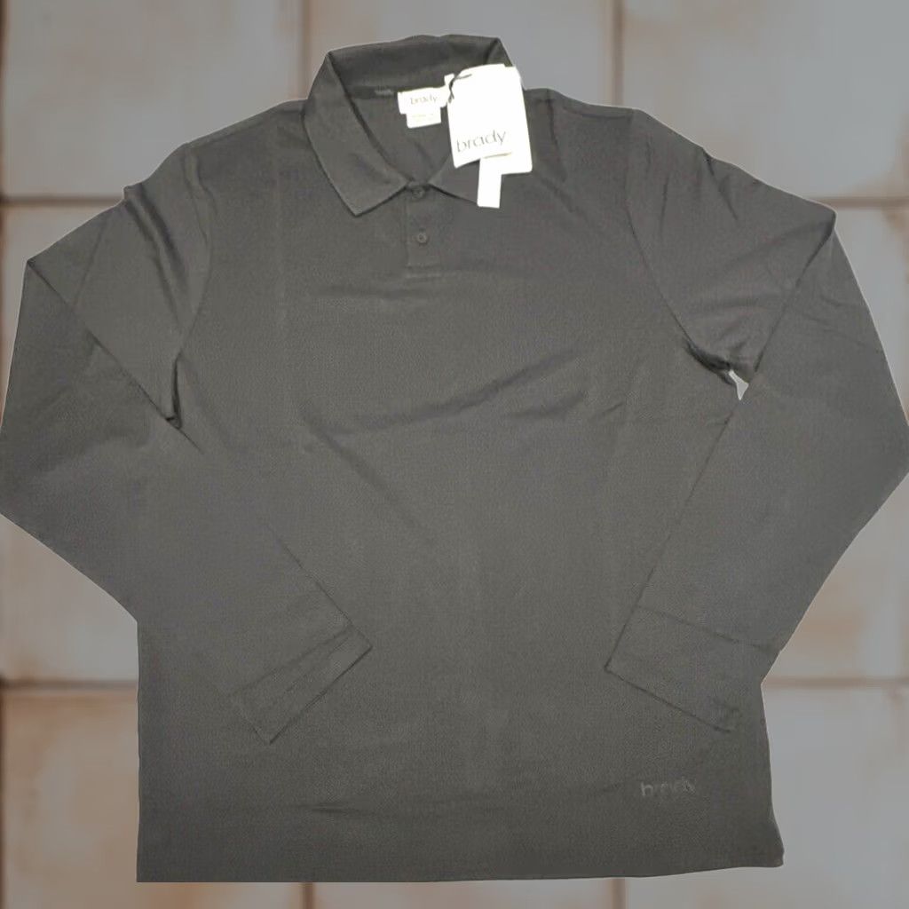 Vintage Brady Live Men’s XL Sweat Zero Hydro Yarn Long Sleeve Polo Black Onyx Polyamide Size US XL / EU 56 / 4 - 1 Thumbnail