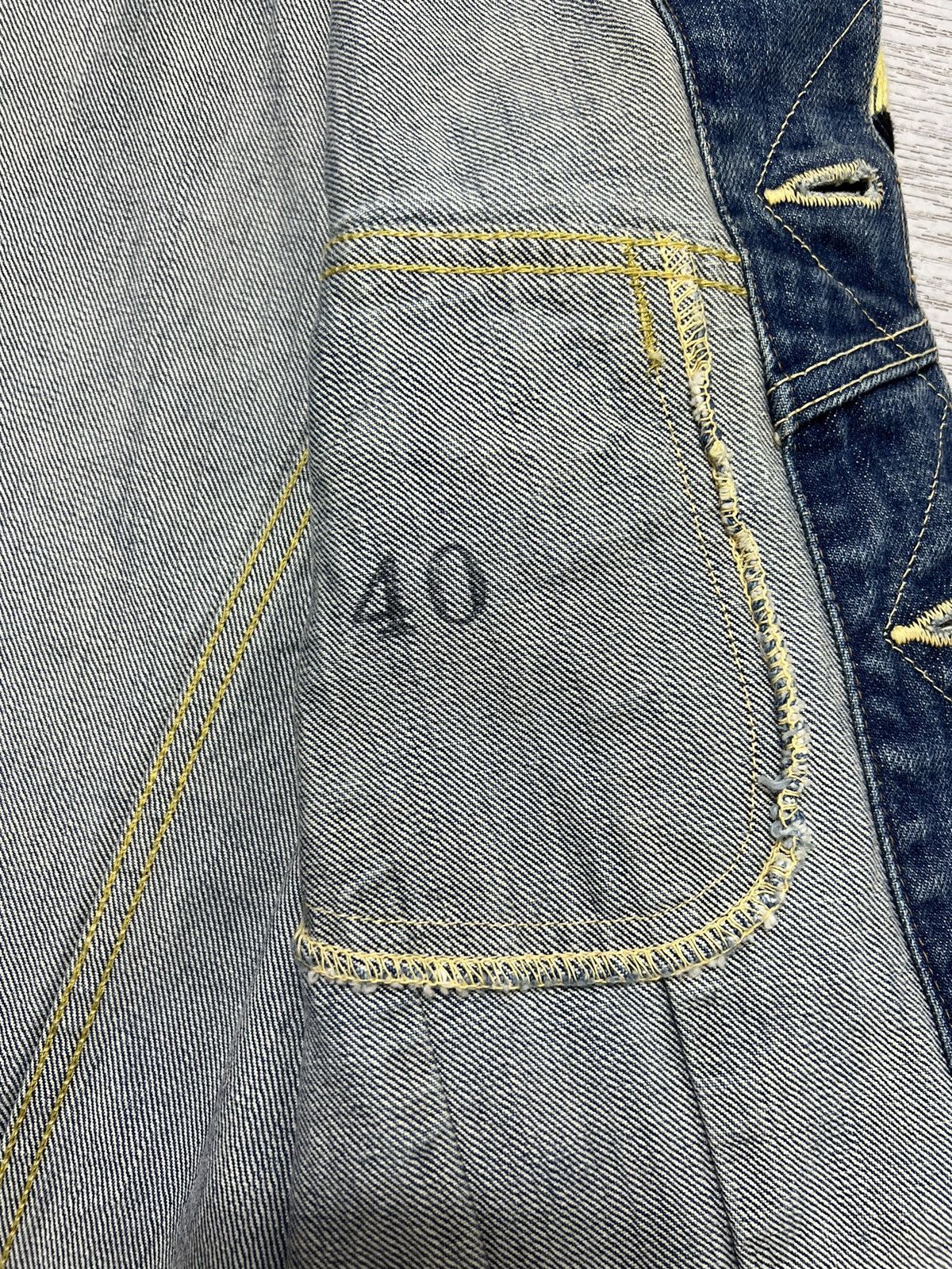 Kapital Kapital 14oz Westerner Long Washed Smiley Denim Jacket Size US XXS / EU 40 - 17 Thumbnail