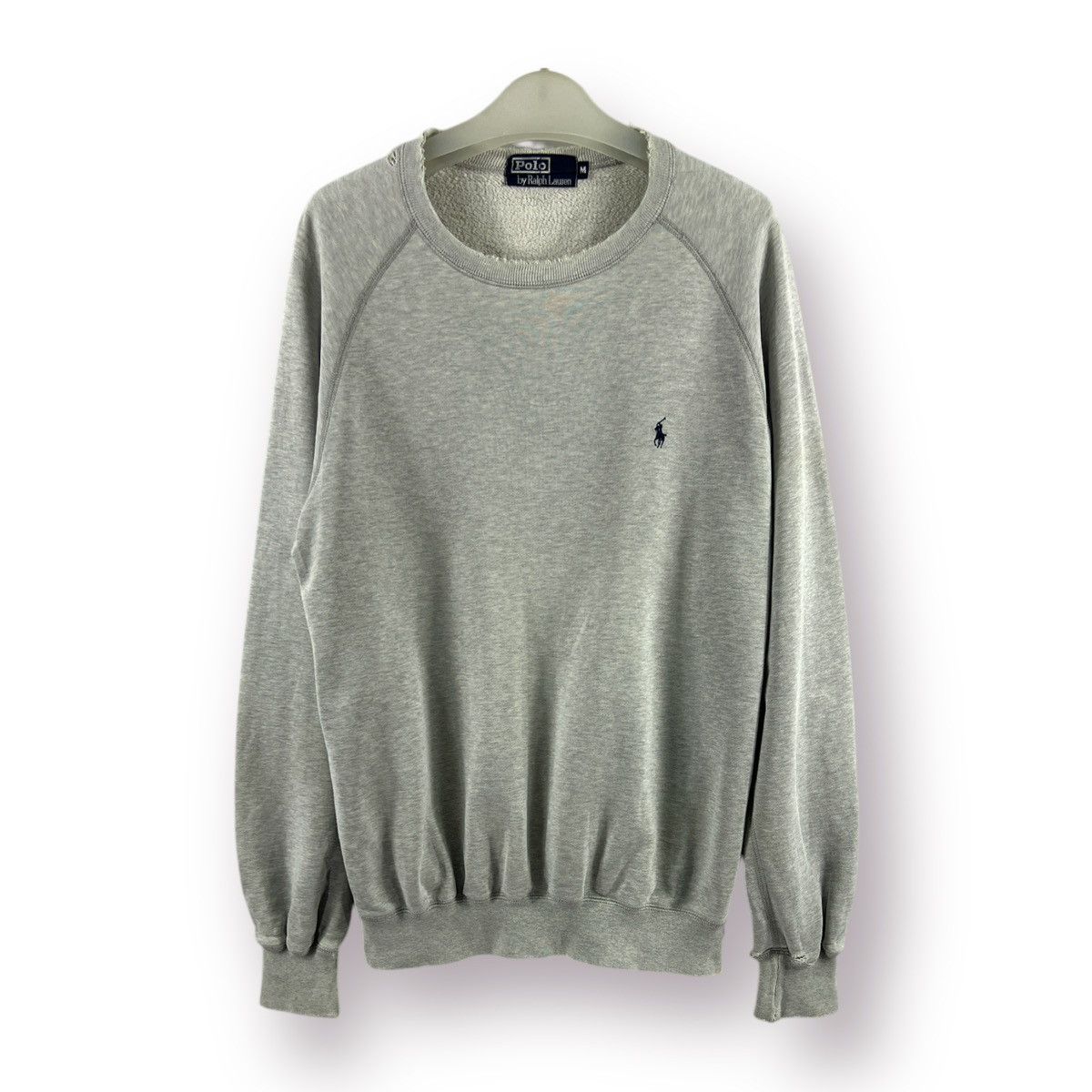 Polo Ralph Lauren 🔥 Rare & Distressed Polo Ralph Lauren Sweatshirt in Grey Size US M / EU 48-50 / 2 - 1 Thumbnail